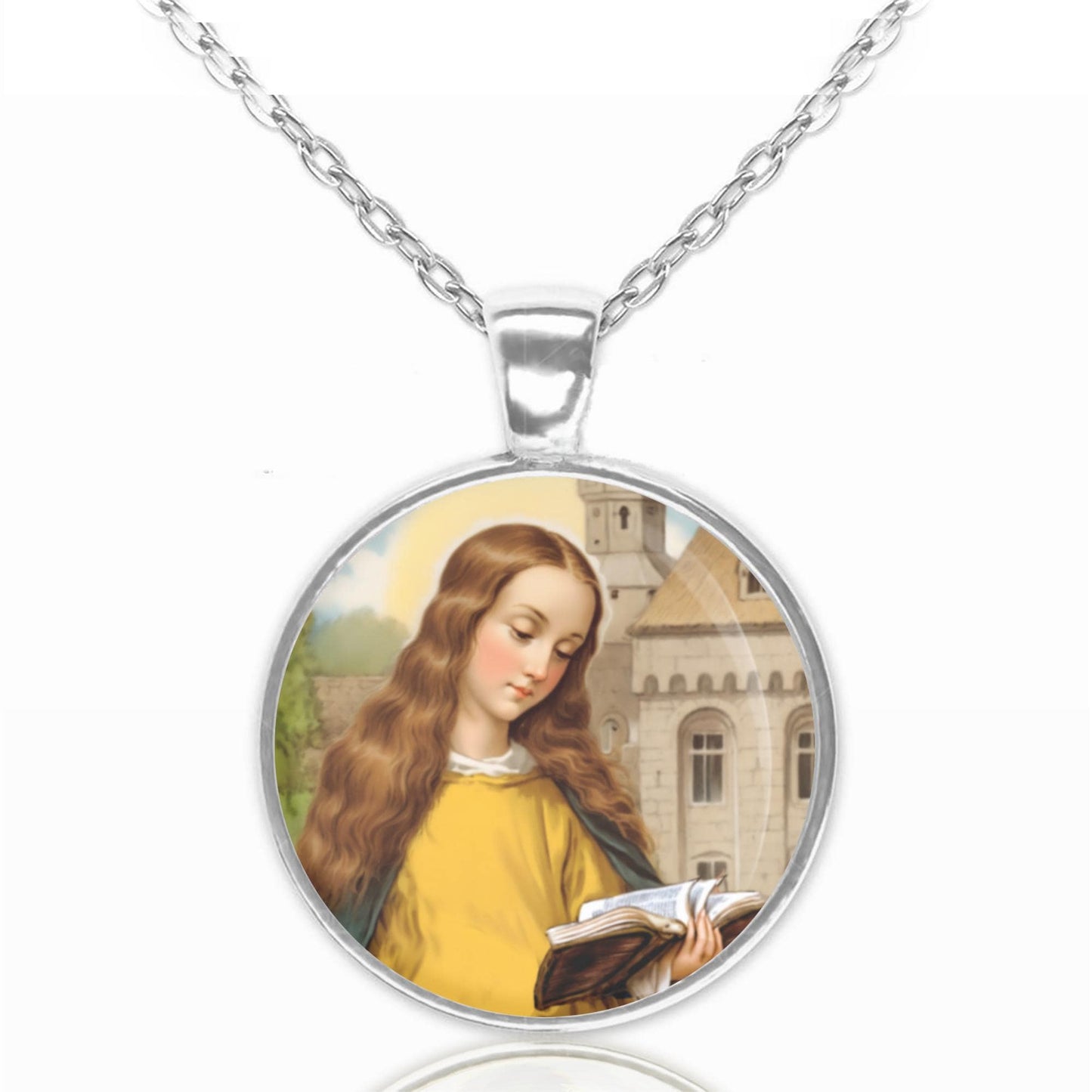 Saint Emma Necklace Religious Pendant Medal