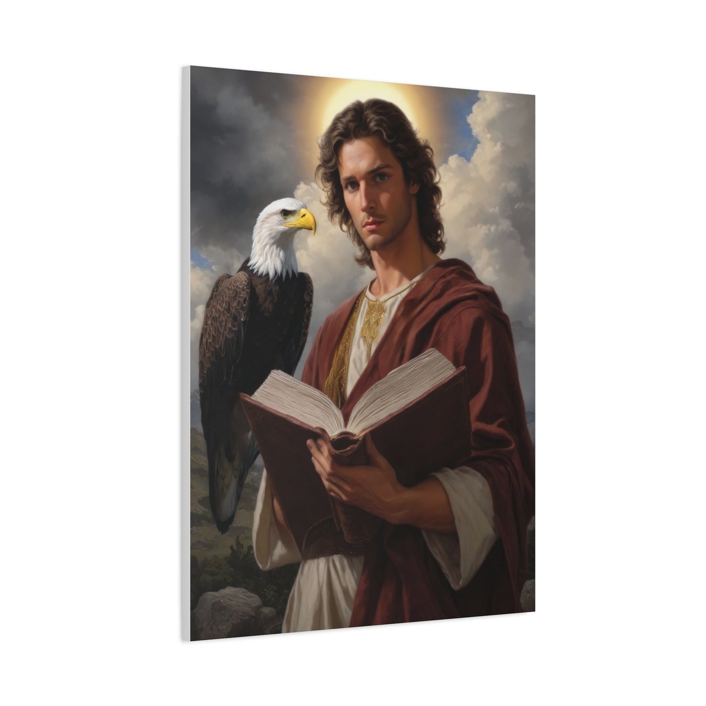 St. John the Evangelist Catholic Canvas Wall Art, Christian Decor