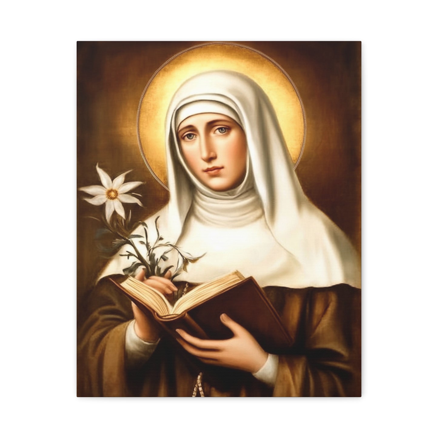 St. Catherine of Siena Catholic Canvas Wall Art, Christian Decor
