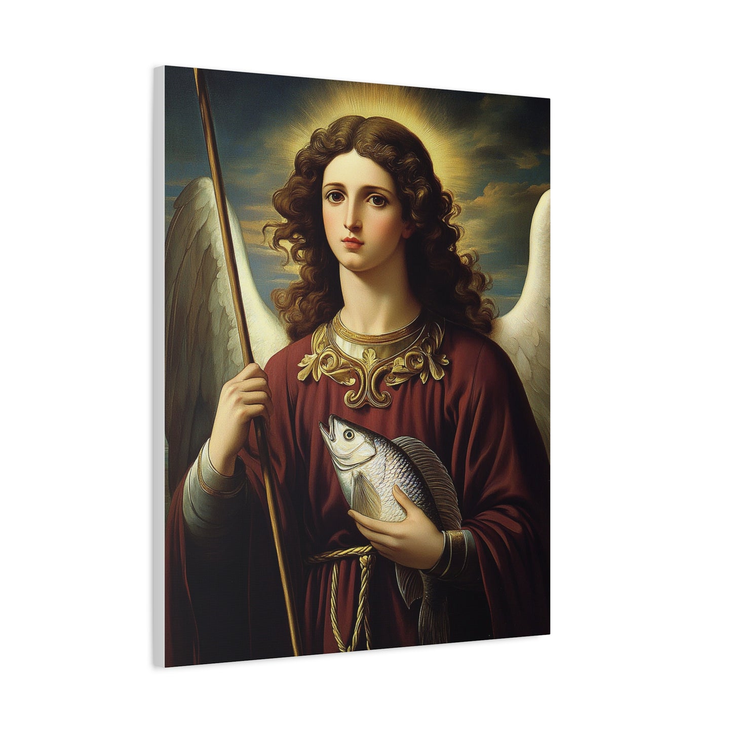 Ready To Hang - St. Rapahel the Archangel Catholic Canvas Wall Art, Christian Decor