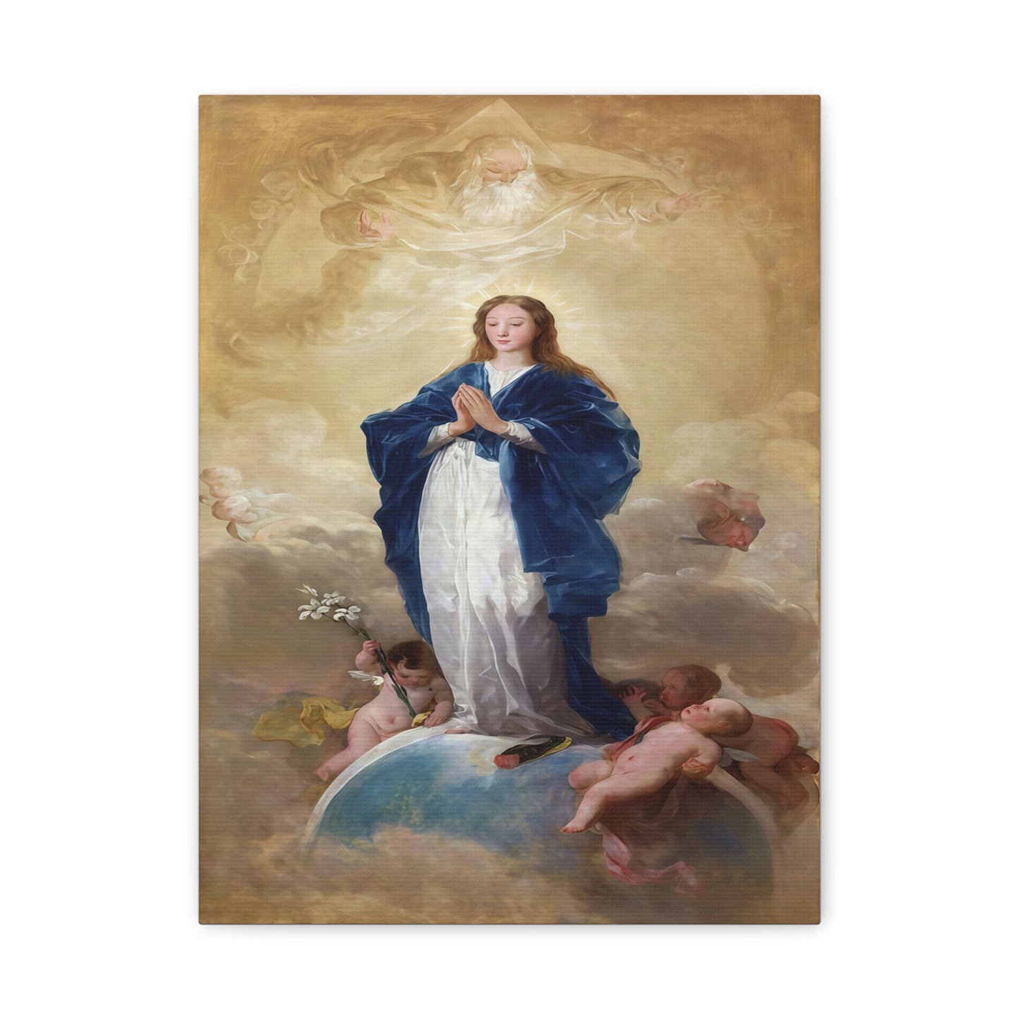 Ready To Hang - Mother Mary Immaculate Conception Catholic Canvas Wall Art, Christian Decor