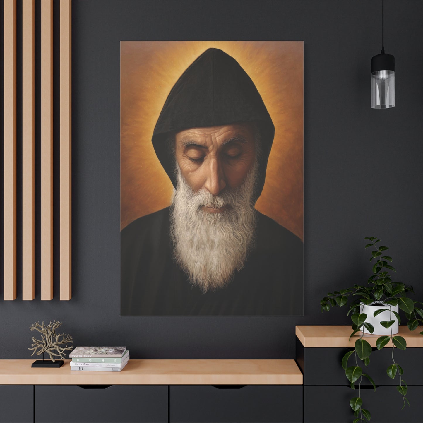 St. Charbel Makhlouf saint Catholic Canvas Wall Art, Christian Decor
