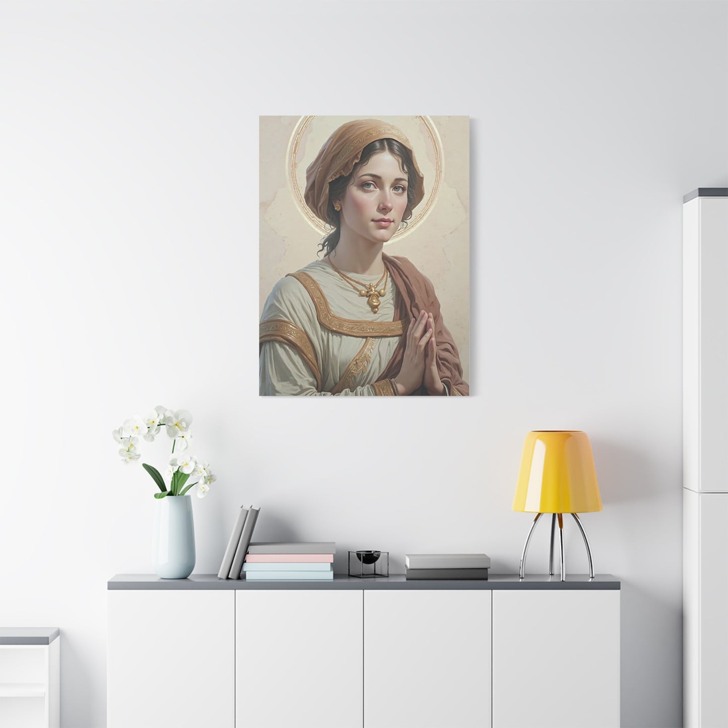 St. Flavia Domitilla Catholic Canvas Wall Art, Christian Decor