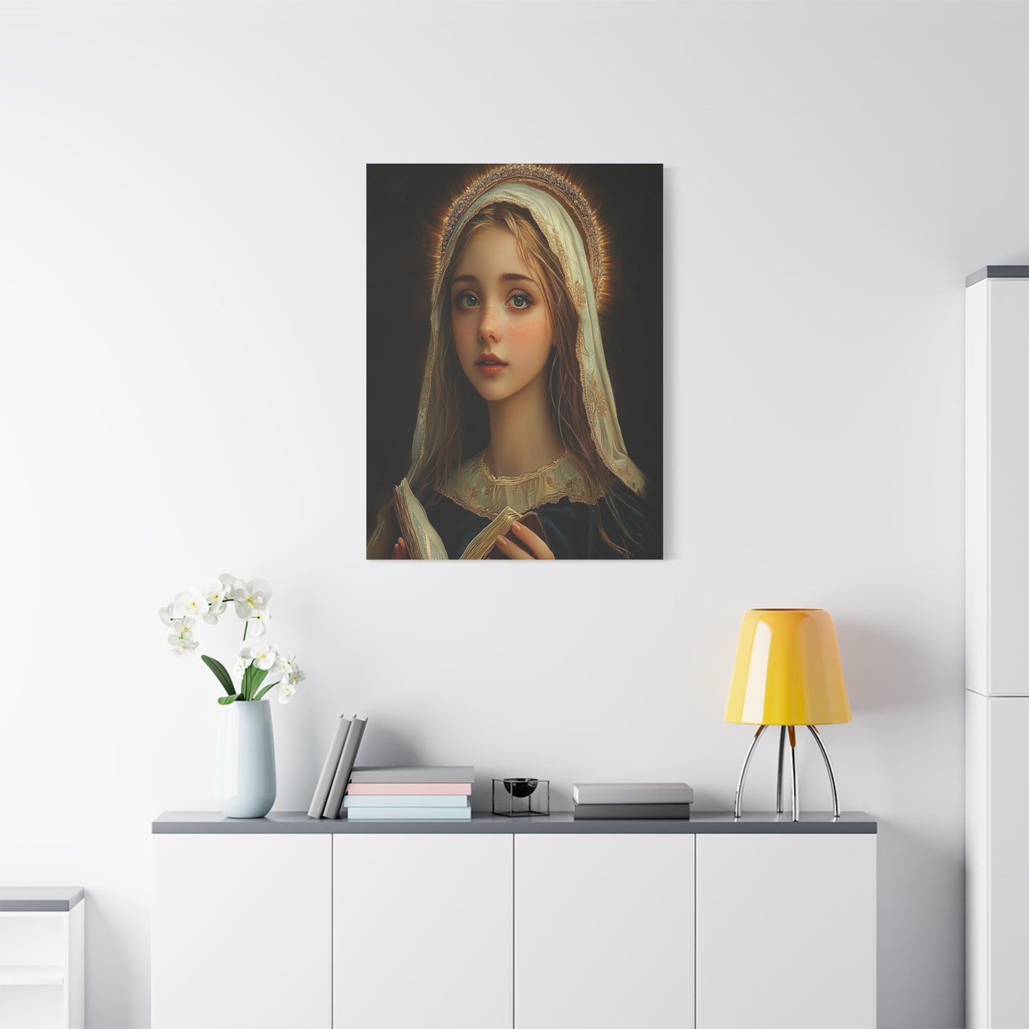 St. Hildegard of Bingen Catholic Canvas Wall Art, Christian Decor