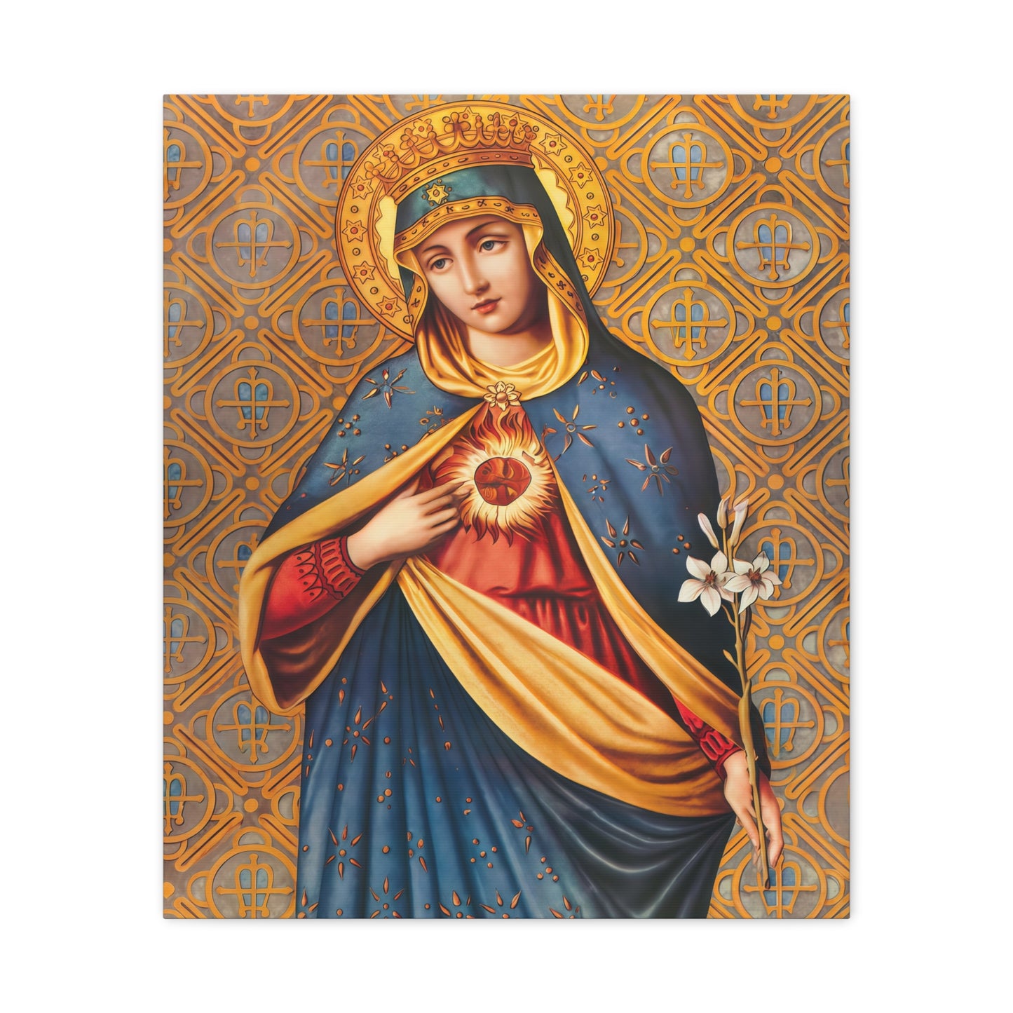 Ready to Hang - Immaculate Conception Mother Mary Catholic Canvas Wall Art, Christian Decor