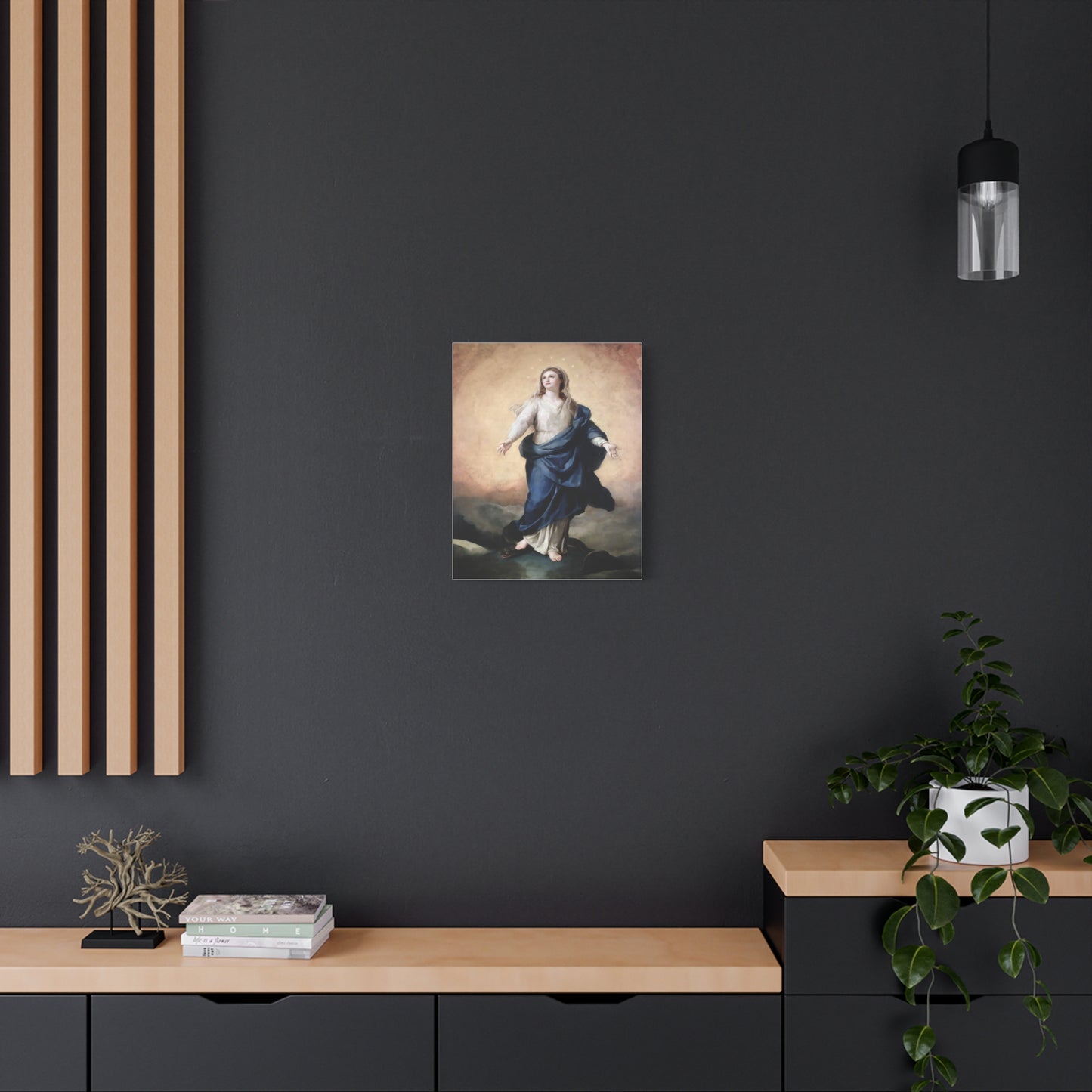 Ready to Hang - Immaculate Conception Virgin Mary Catholic Canvas Wall Art, Christian Decor
