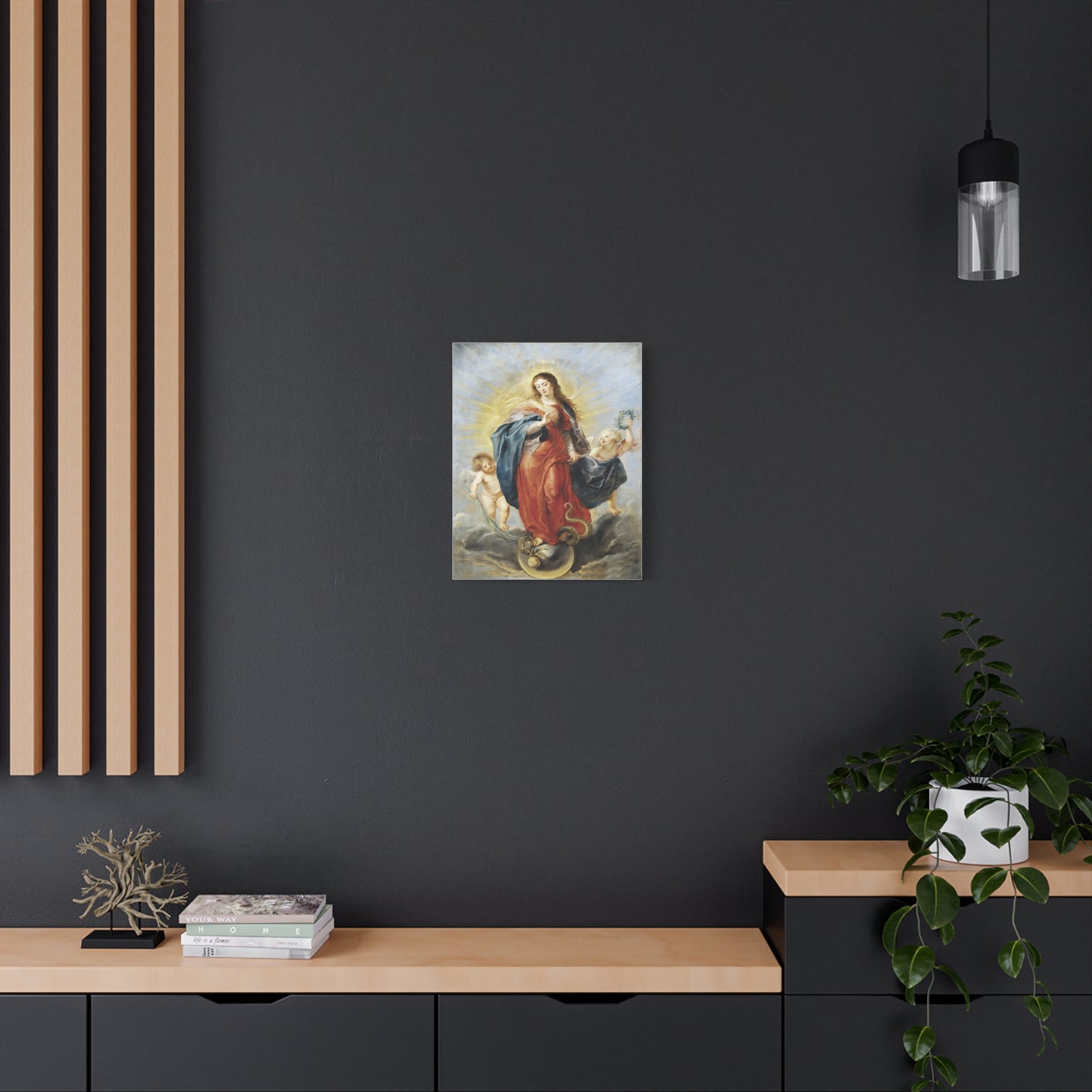 Ready To Hang - Mother Mary Immaculate Conception Catholic Canvas Wall Art, Christian Decor Our Lady