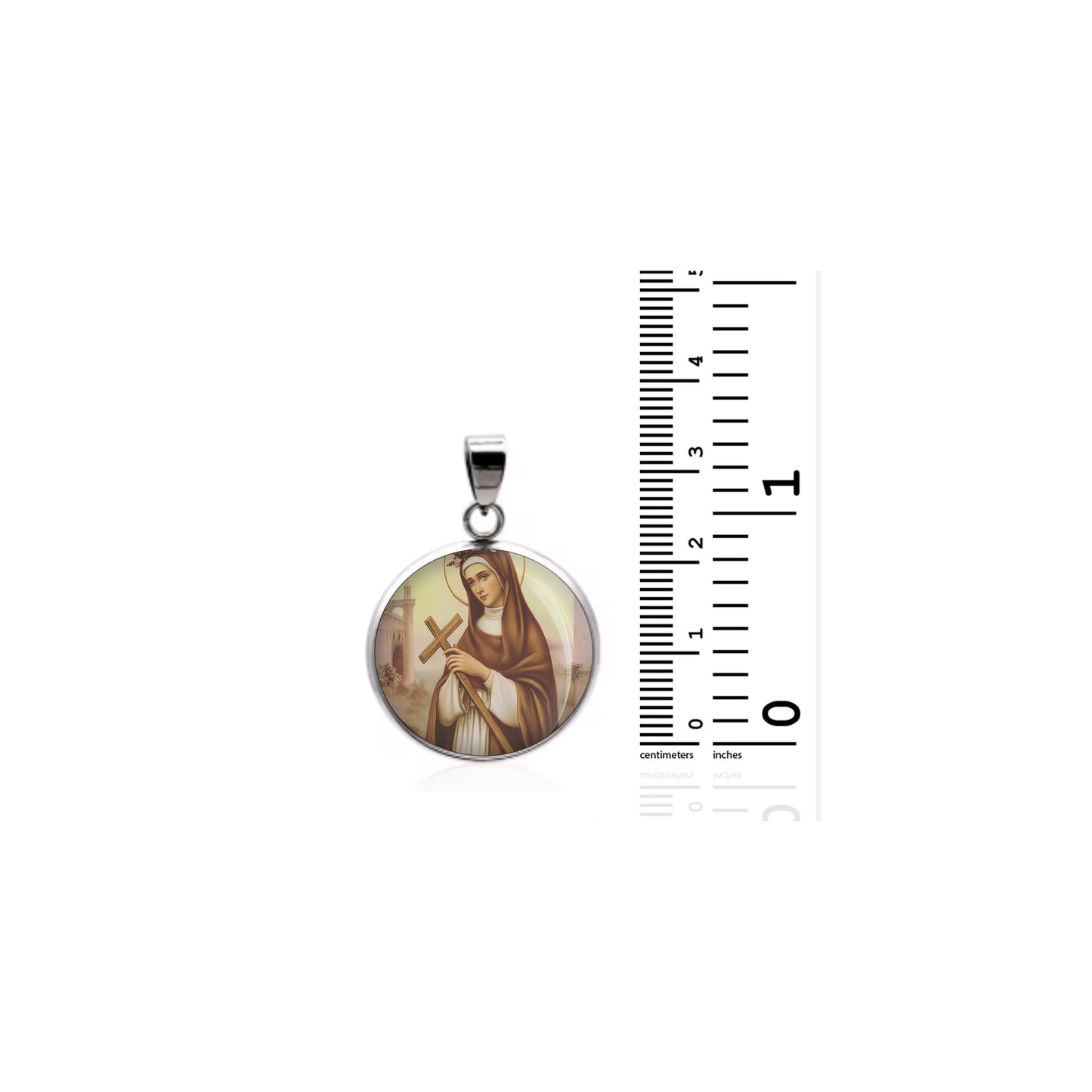 Saint Rose Of Lima Catholic sterling silver 925 Christian Medal Patron Pendant image 1
