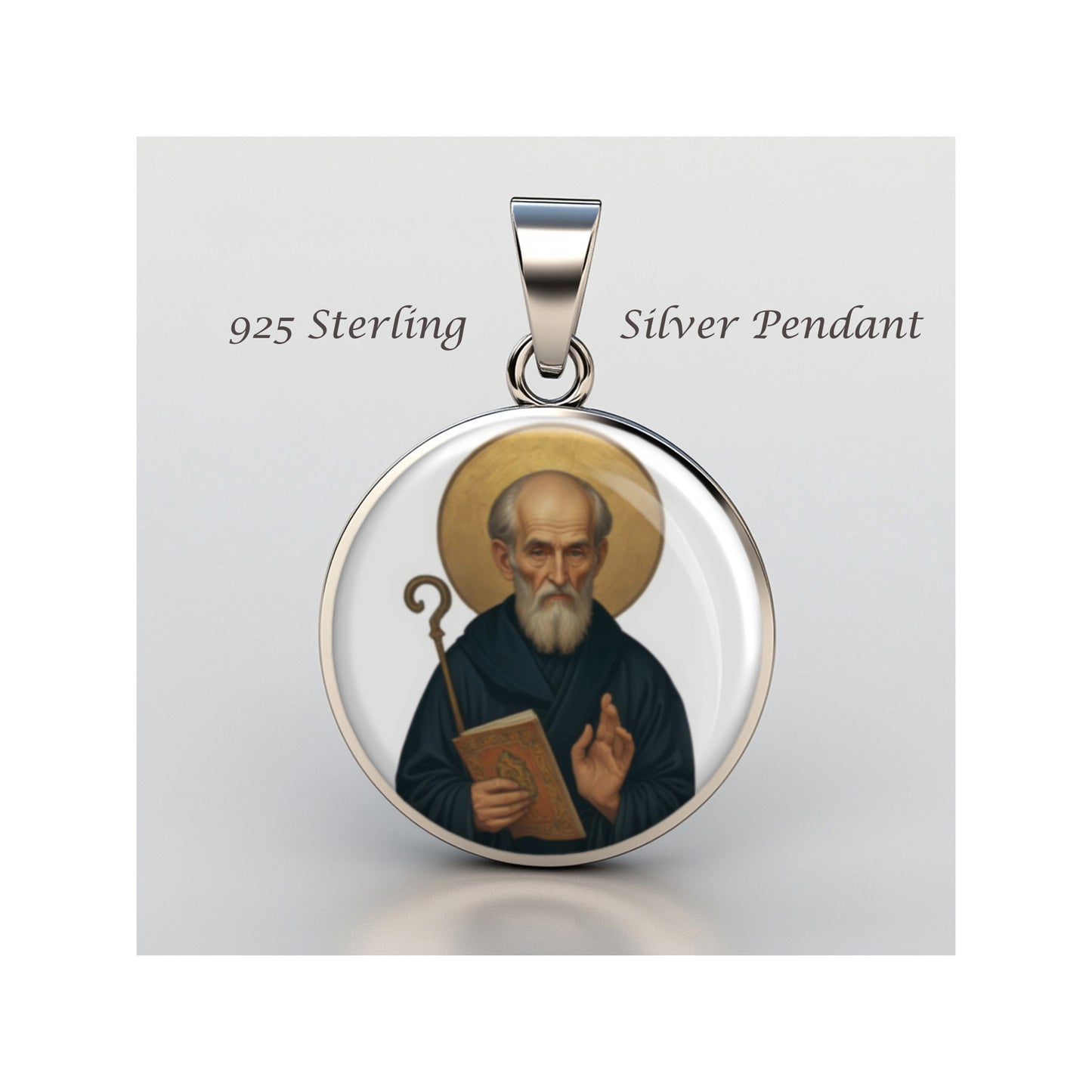 Saint Columba Catholic sterling silver 925 Christian Medal Patron Pendant image 0