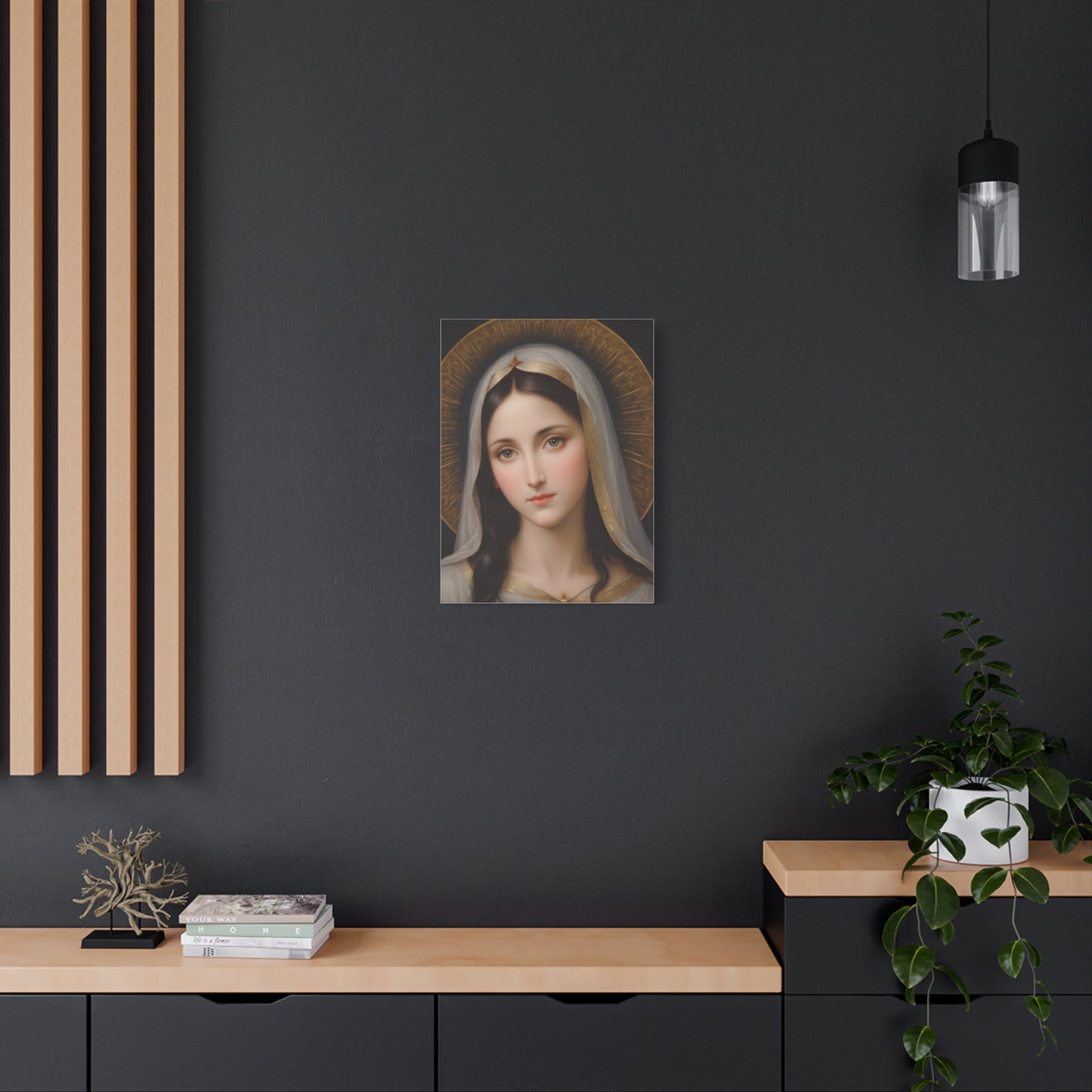 Our Blessed Lady Holy Mary Catholic Canvas Wall Art, Christian Decor