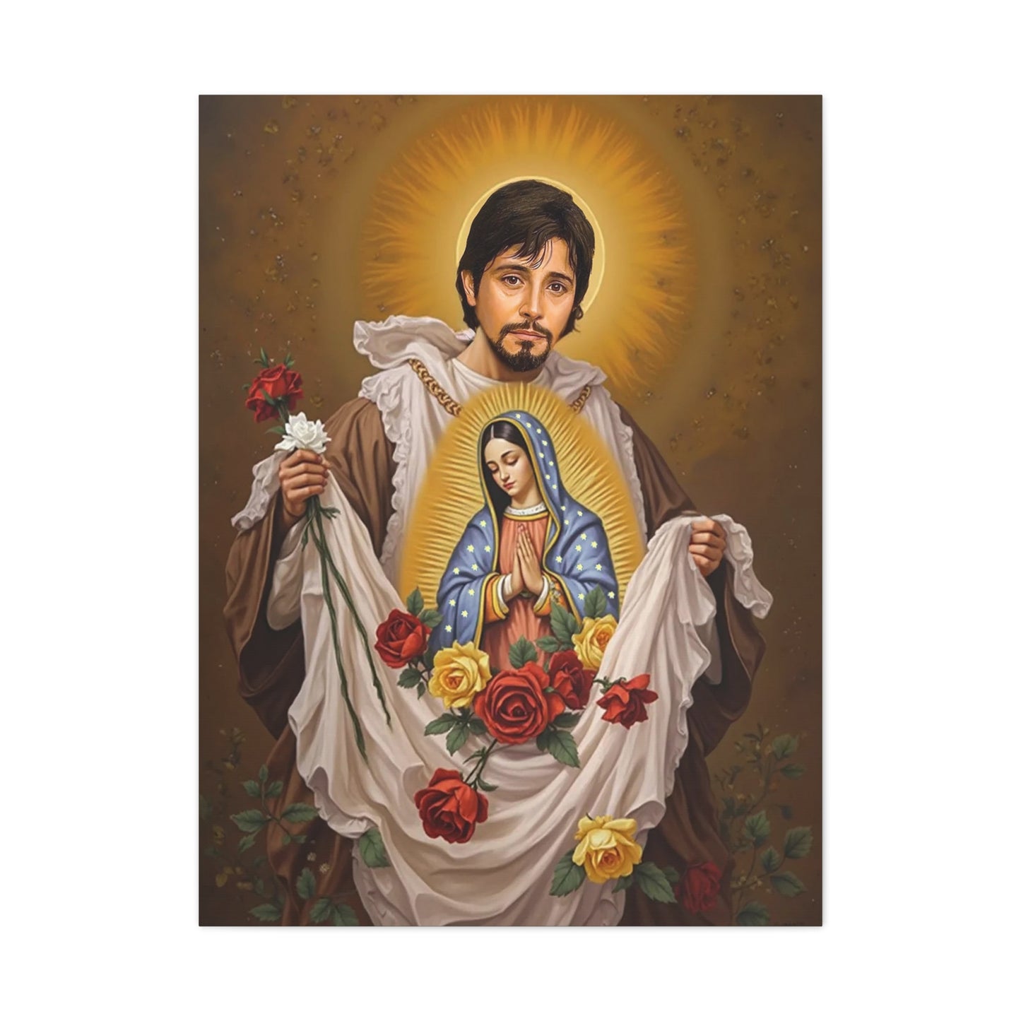 St. Juan Diego Catholic Canvas Wall Art, Christian Decor
