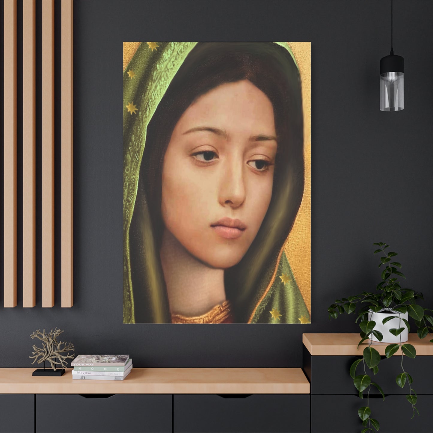 Our Lady of Guadalupe Mary Catholic Canvas Wall Art, Christian Decor