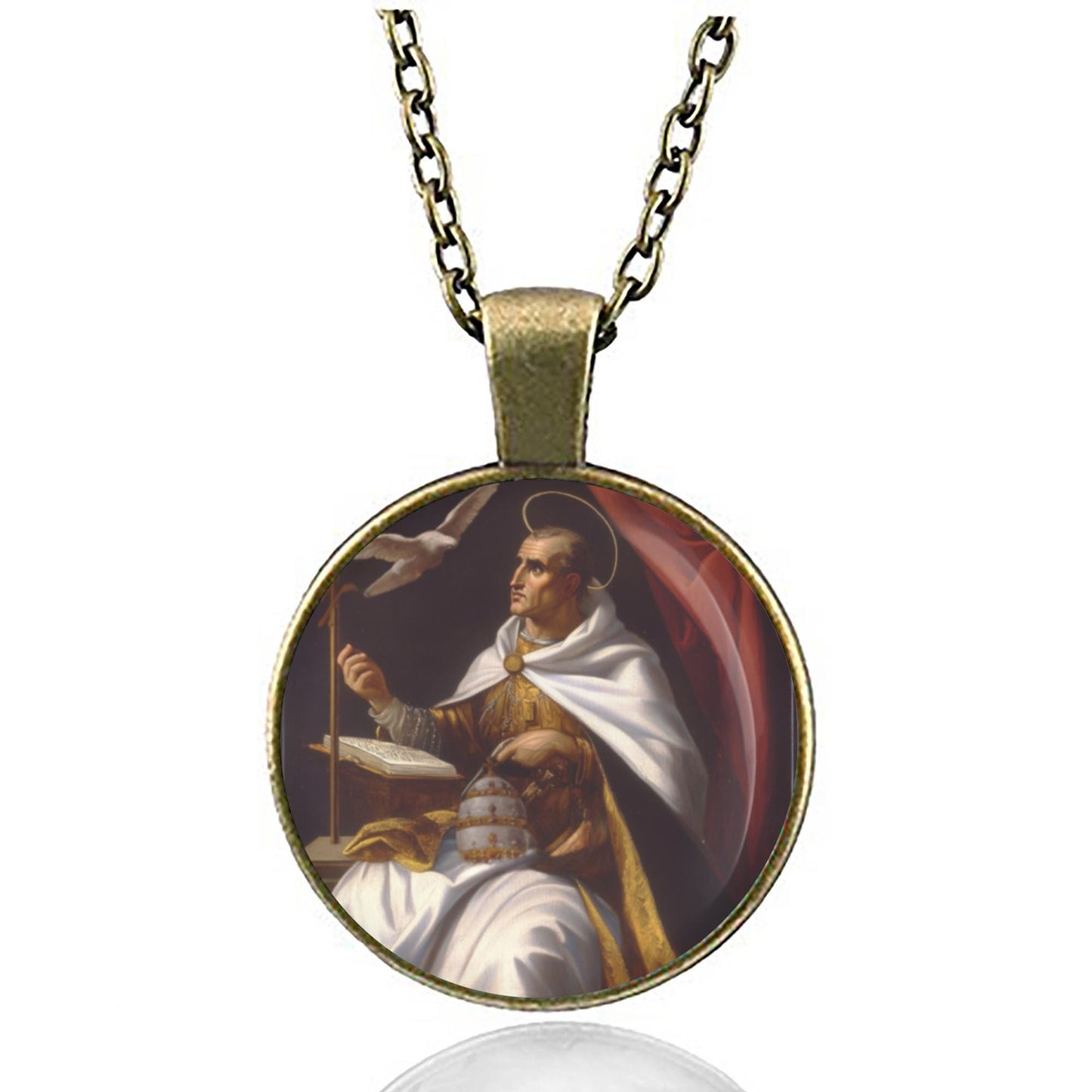 St. Gregory the Great Necklace Catholic Medal Pendant Christian Religious Jewelry