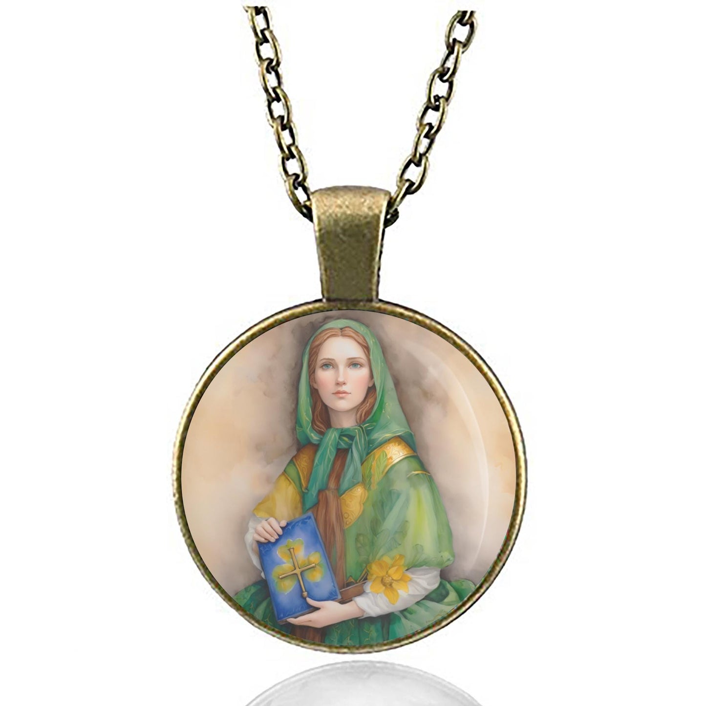 St Dymphna Patron of Mental Illness - Catholic Medal Necklace Pendant Jewelry