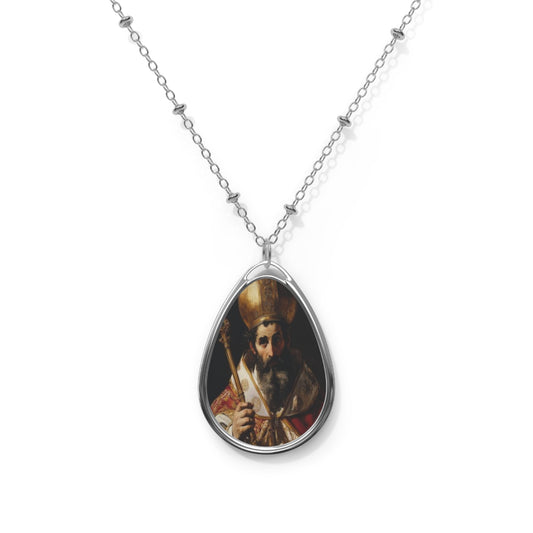 St. Ambroise Bishop Religious Necklace Drop Pendant