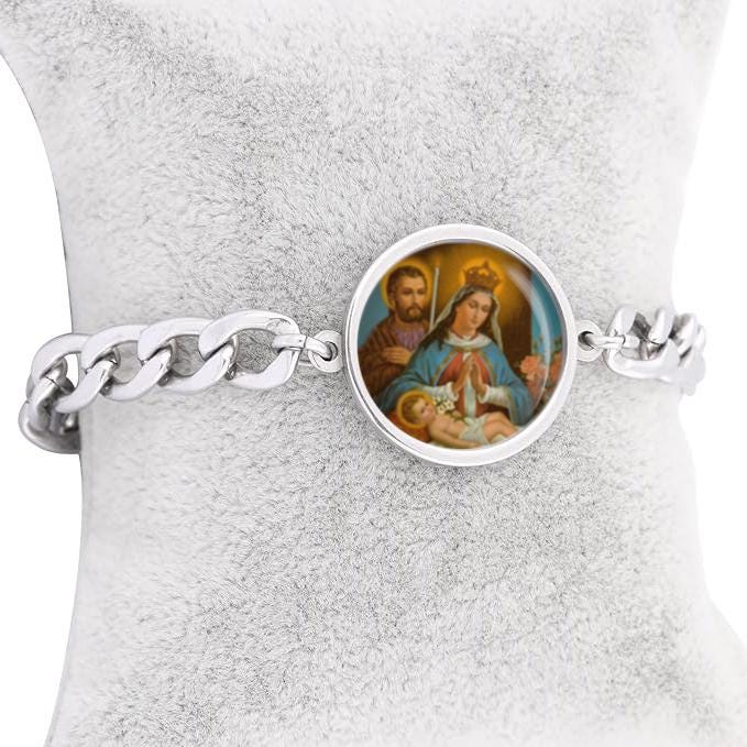 Our Lady Altagracia Mary Bracelet Gold or Silver tone Religious Jewelry Simple Chain