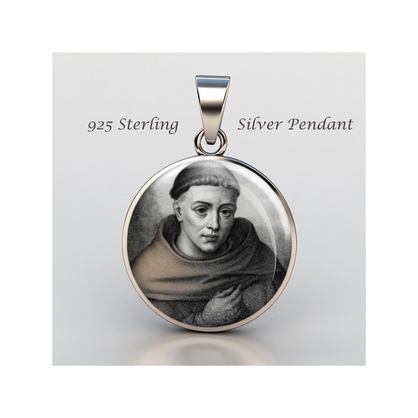 Saint Bernard Of Clairvaux Religious Devotional sterling silver 925 Christian Medal Patron