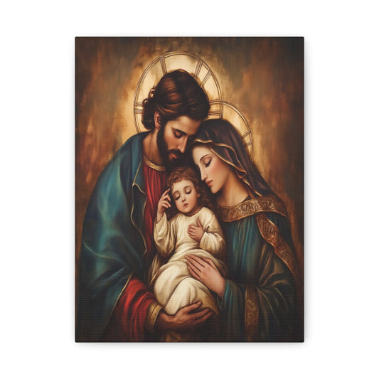 Holy Family Catholic Canvas Wall Art, Christian Decor