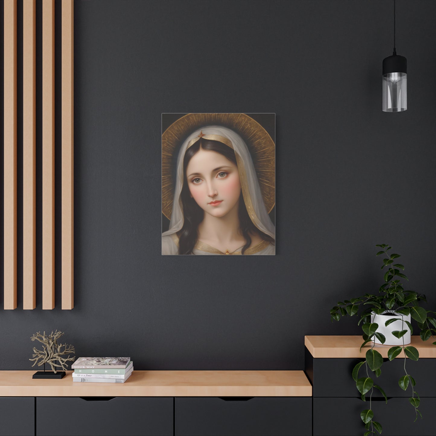Our Blessed Lady Holy Mary Catholic Canvas Wall Art, Christian Decor