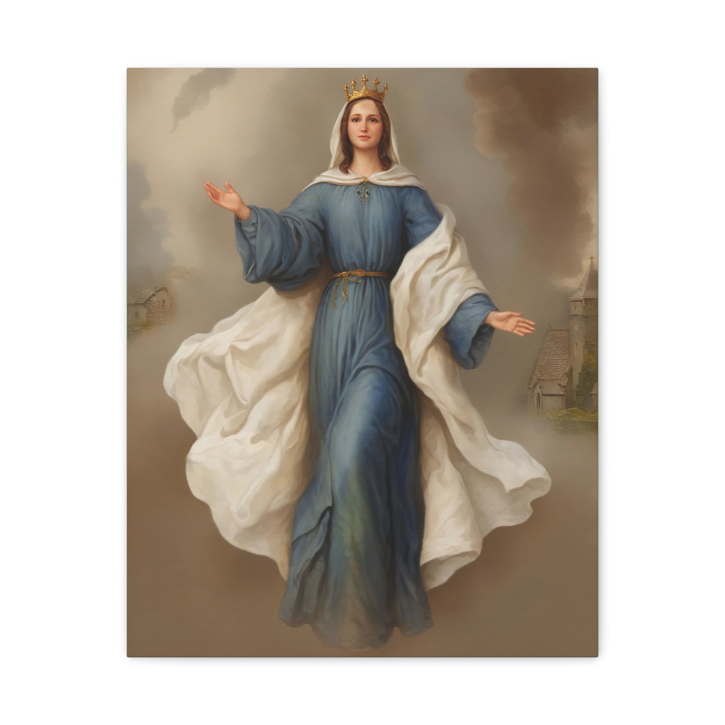 Mother Mary Our Lady of Knock Catholic Canvas Wall Art, Christian Decor
