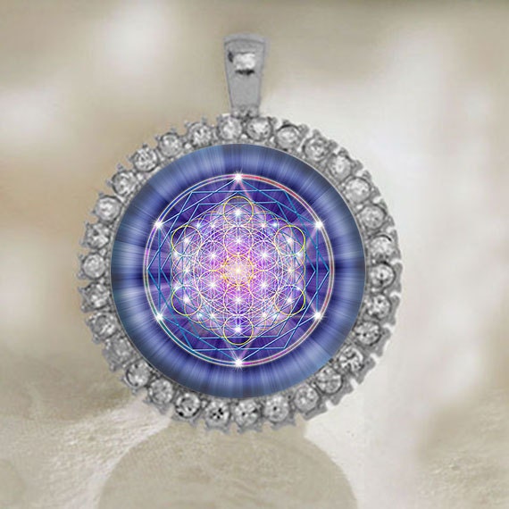 Flower Mandala Spiritual Pendant. Sacred geometry Amulet Medal