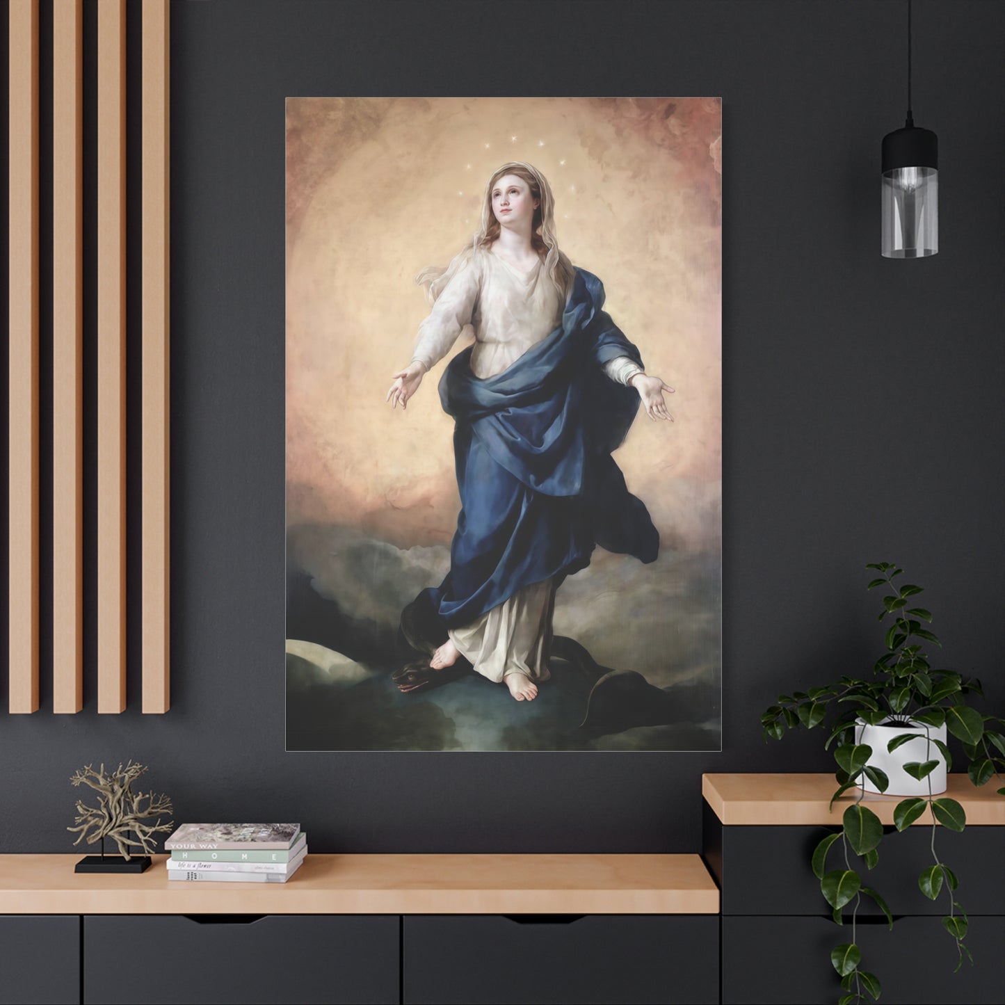 Ready to Hang - Immaculate Conception Virgin Mary Catholic Canvas Wall Art, Christian Decor
