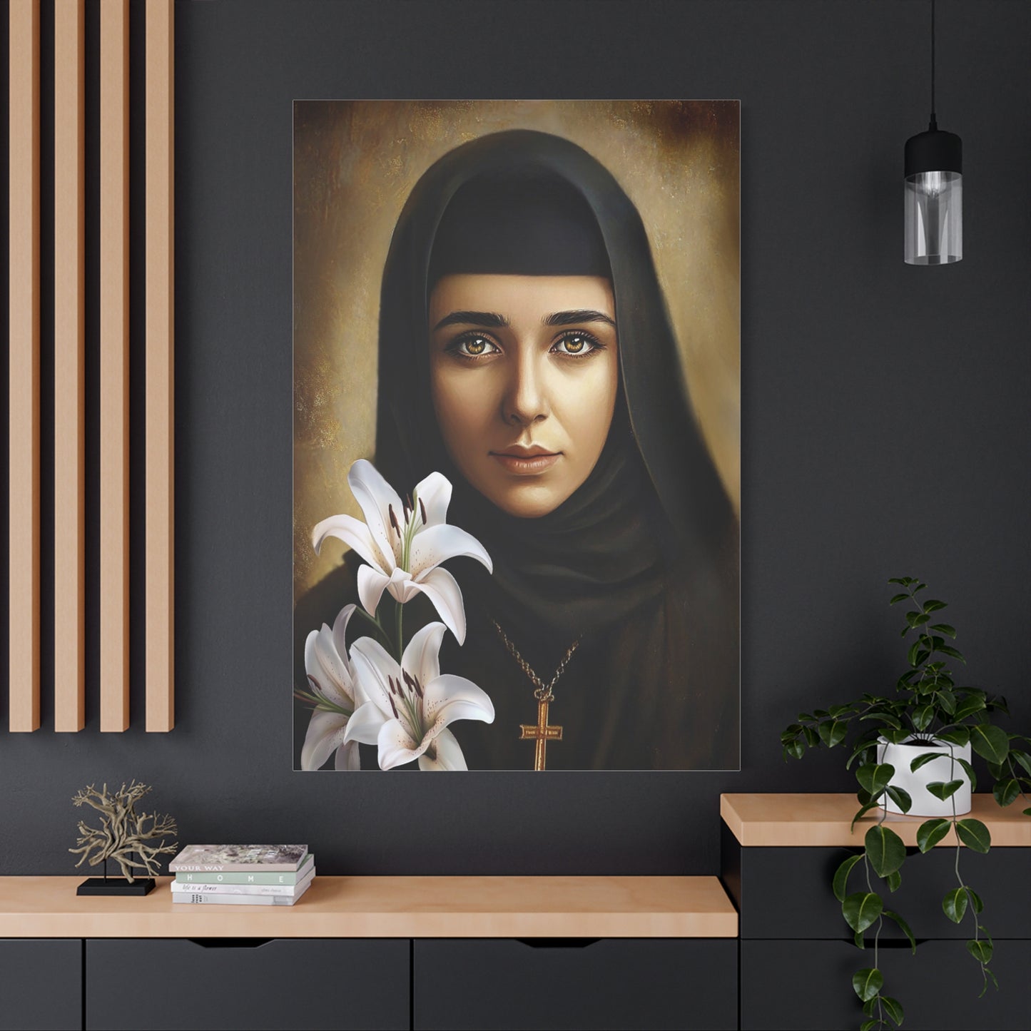 Ready To Hang - St. Rafqa Rebecca Catholic Canvas Wall Art, Christian Decor