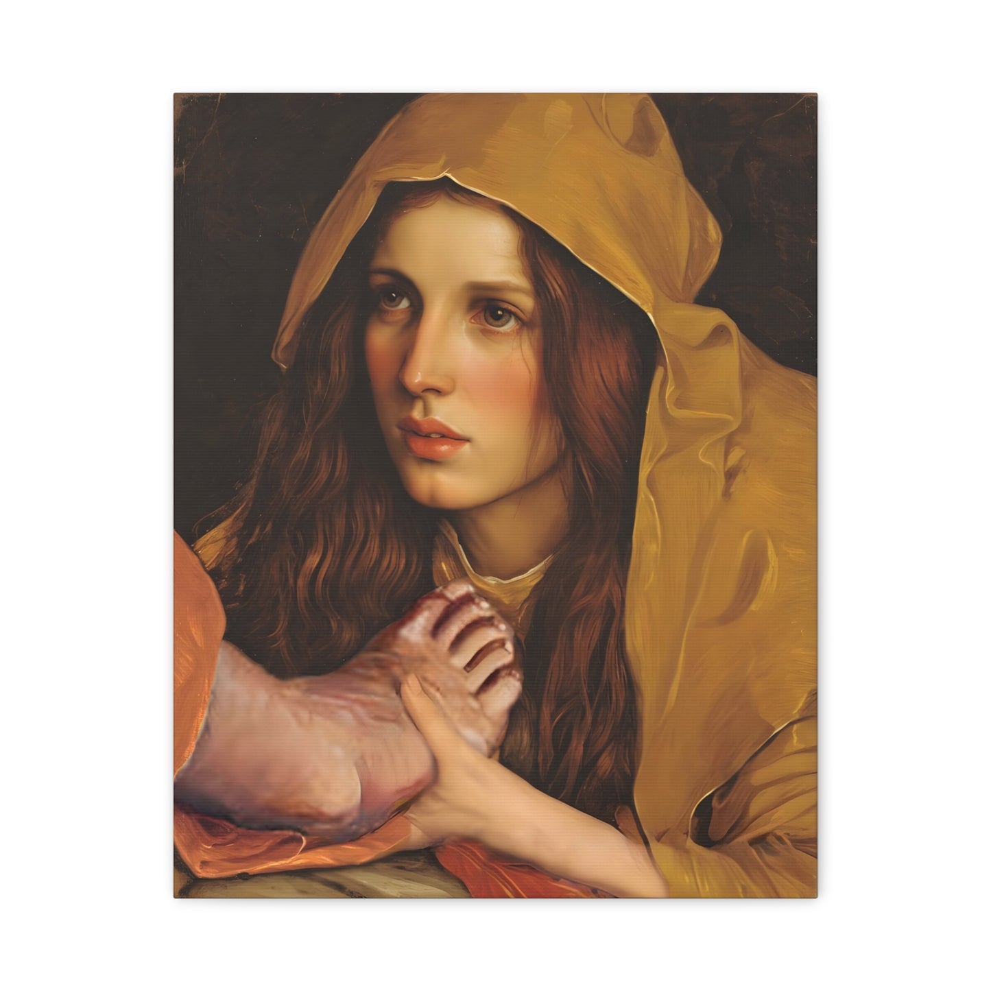St. Mary Magdalene Anointing Jesus Feet Catholic Canvas Wall Art, Christian Decor