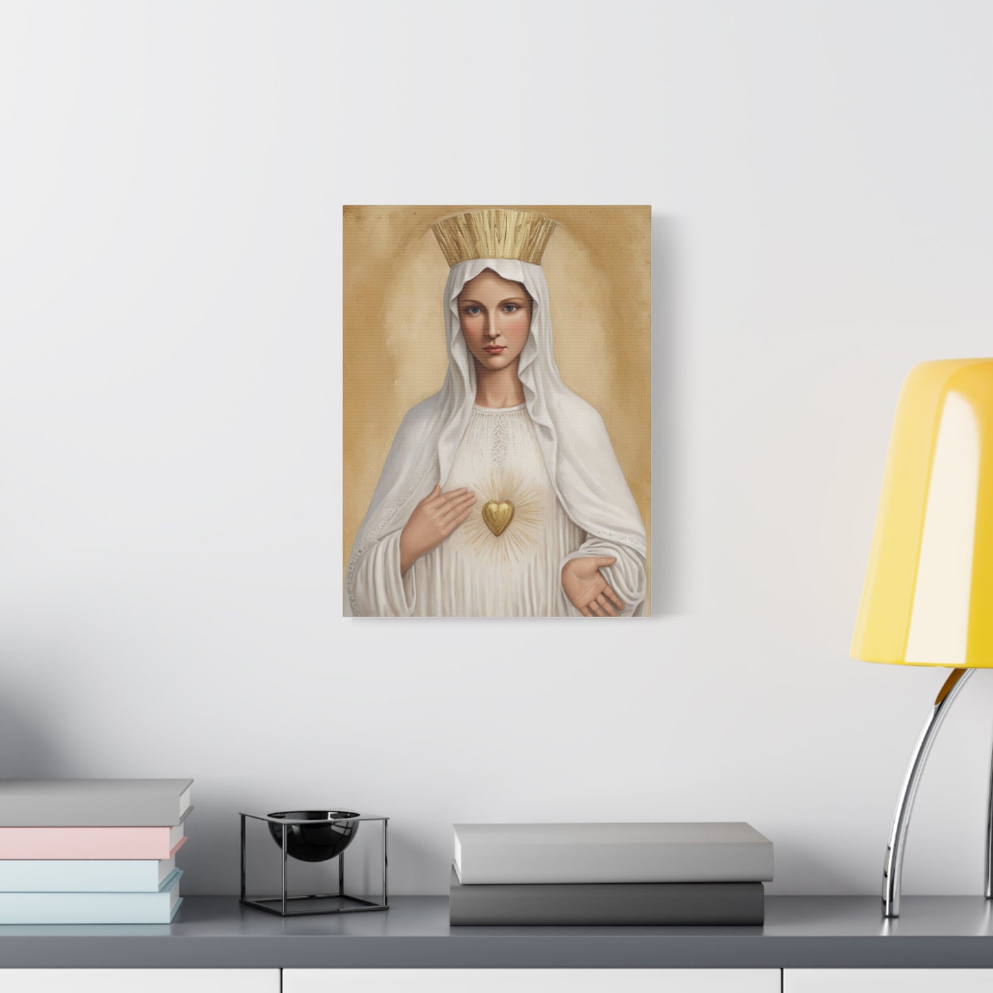 Our Lady Mother Mary Beauraing Canvas Print, Catholic Decor Wall, Gift Religious Christian
