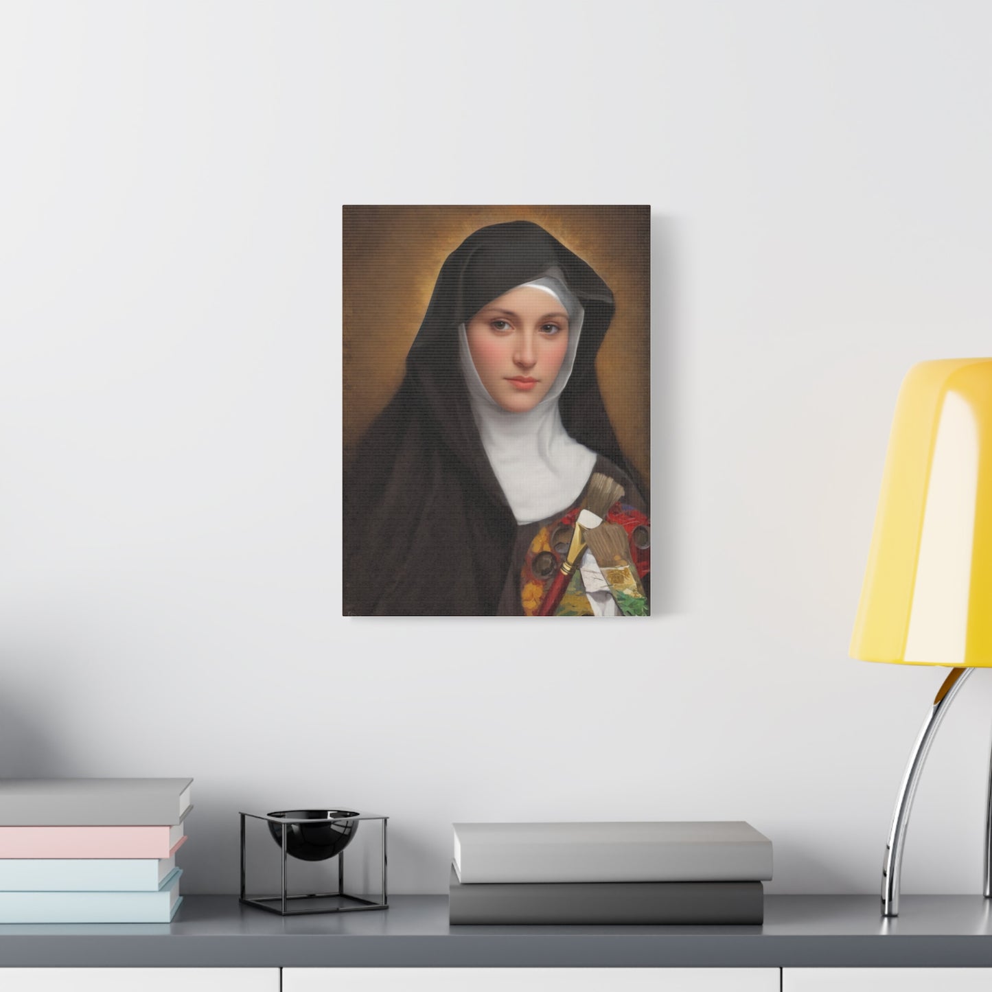 St. Catherine of Bologna Catholic Canvas Wall Art, Christian Decor
