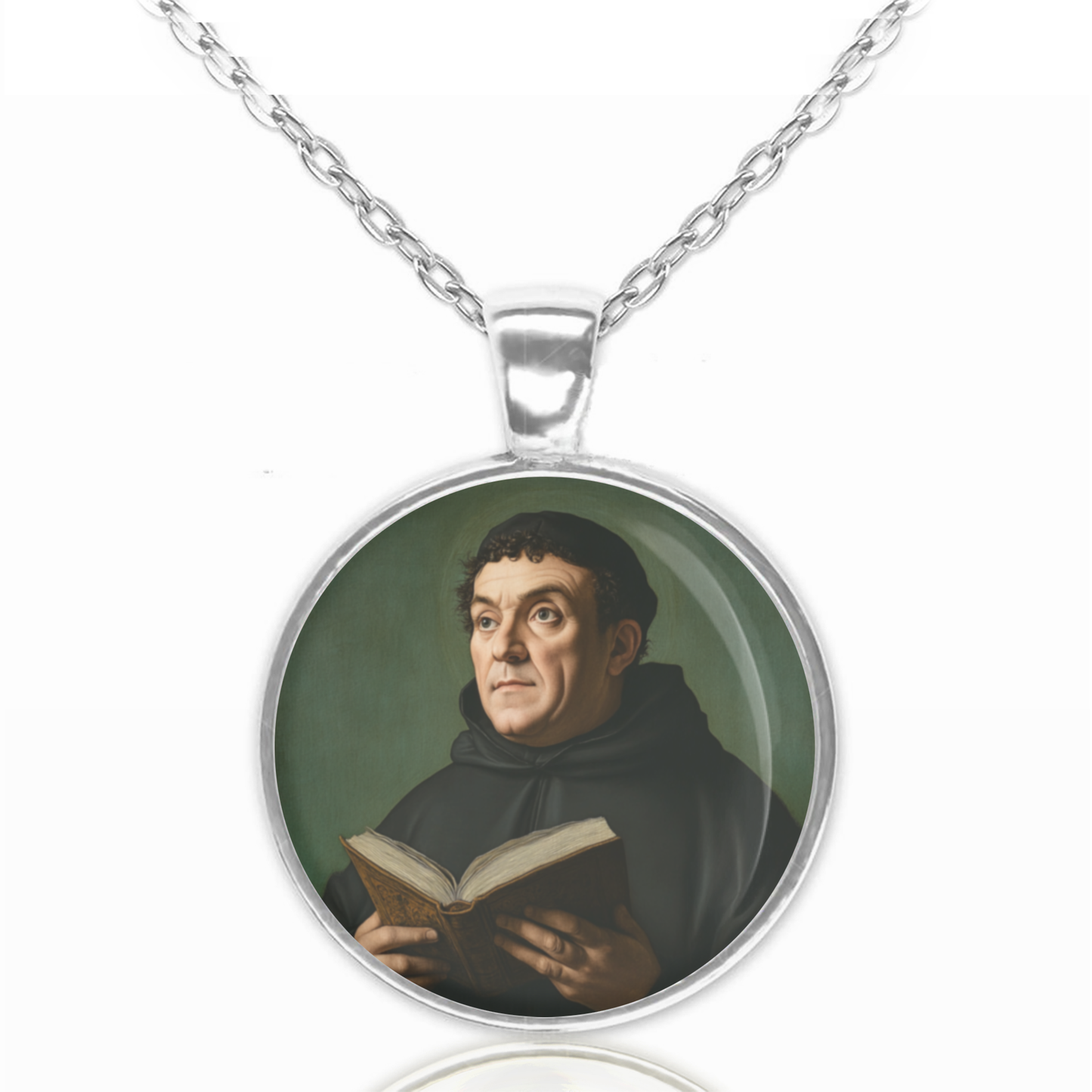 St. Thomas Aquinas Necklace Catholic Saint Pendant Medal image 0