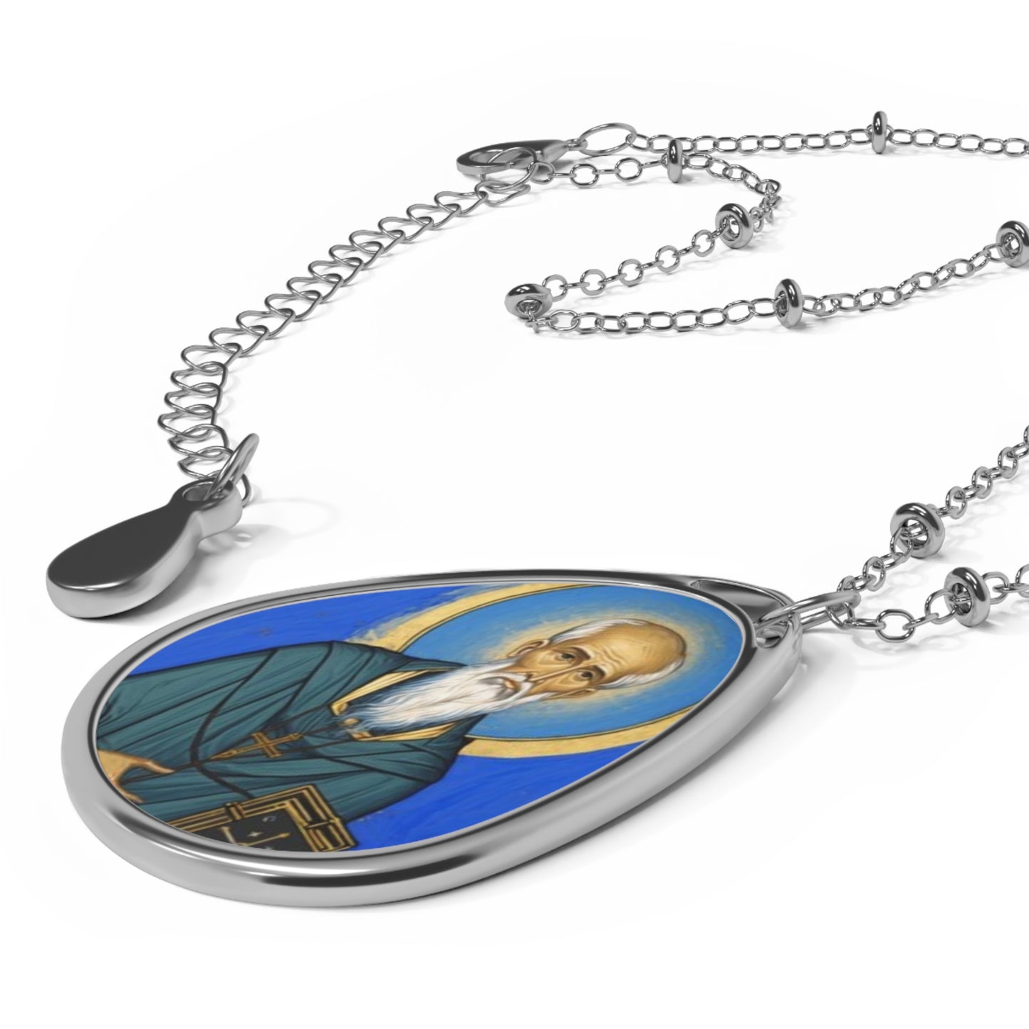 St. Bede the Venerable Necklace 20.5'' - Religious Drop Pendant
