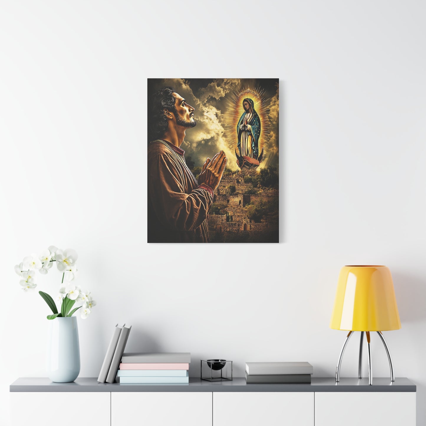 St. Juan Diego Our Lady of Guadalupe Catholic Canvas Wall Art, Christian Decor