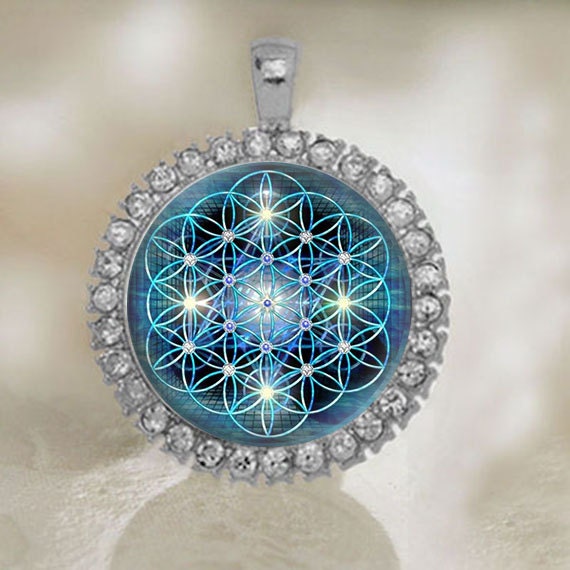 Flower Mandala Spiritual Pendant. Sacred geometry Amulet Medal