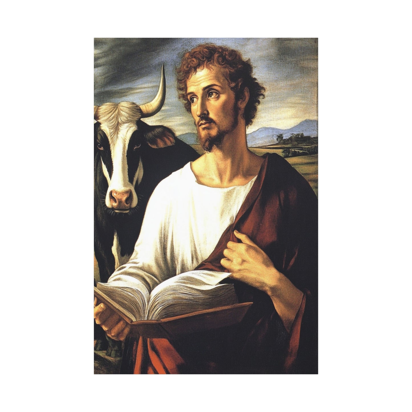 St. Luke the Evangelist Catholic Canvas Wall Art, Christian Decor