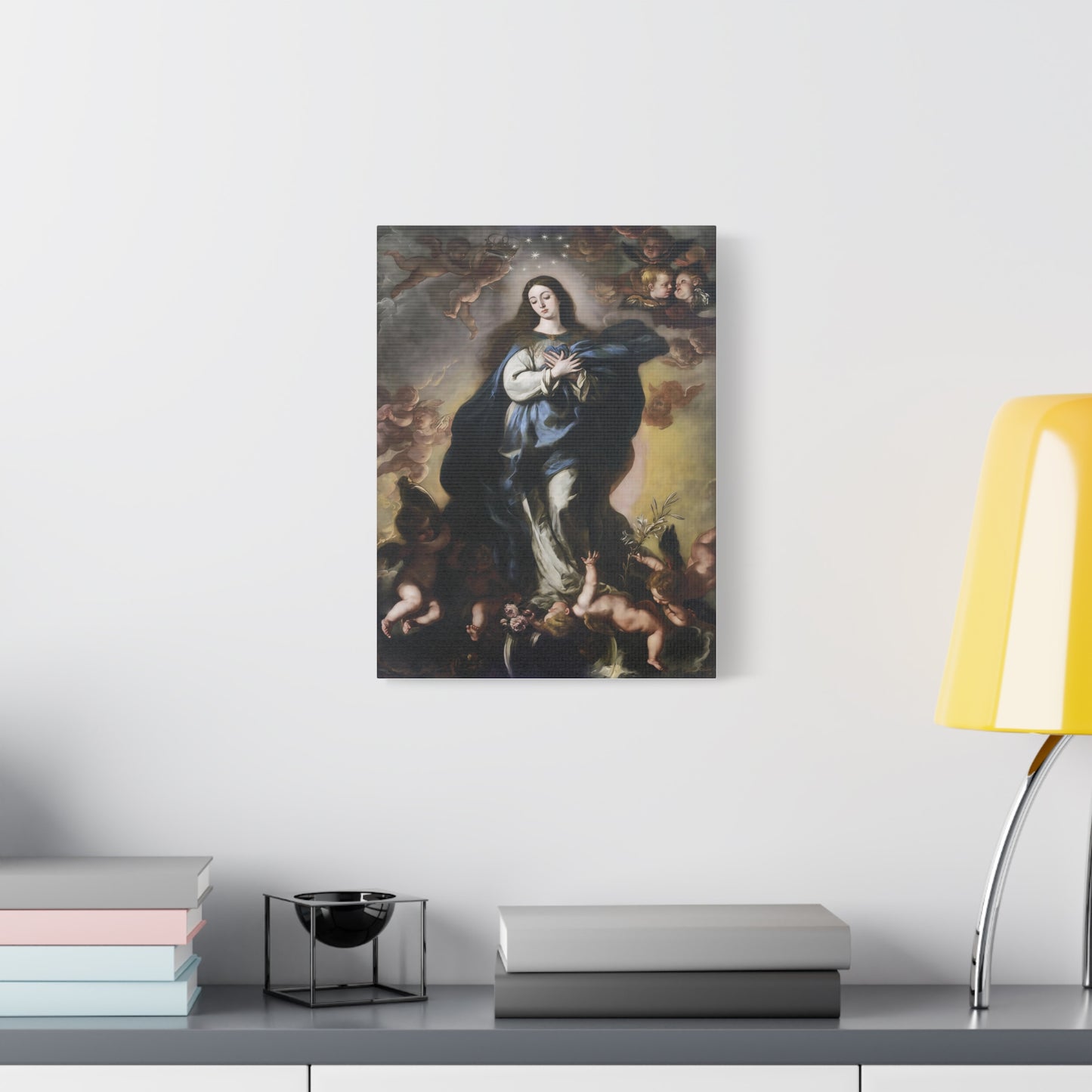 Ready To Hang - Our Lady Mother Mary Immaculate Conception Catholic Canvas Wall Art, Christian Decor