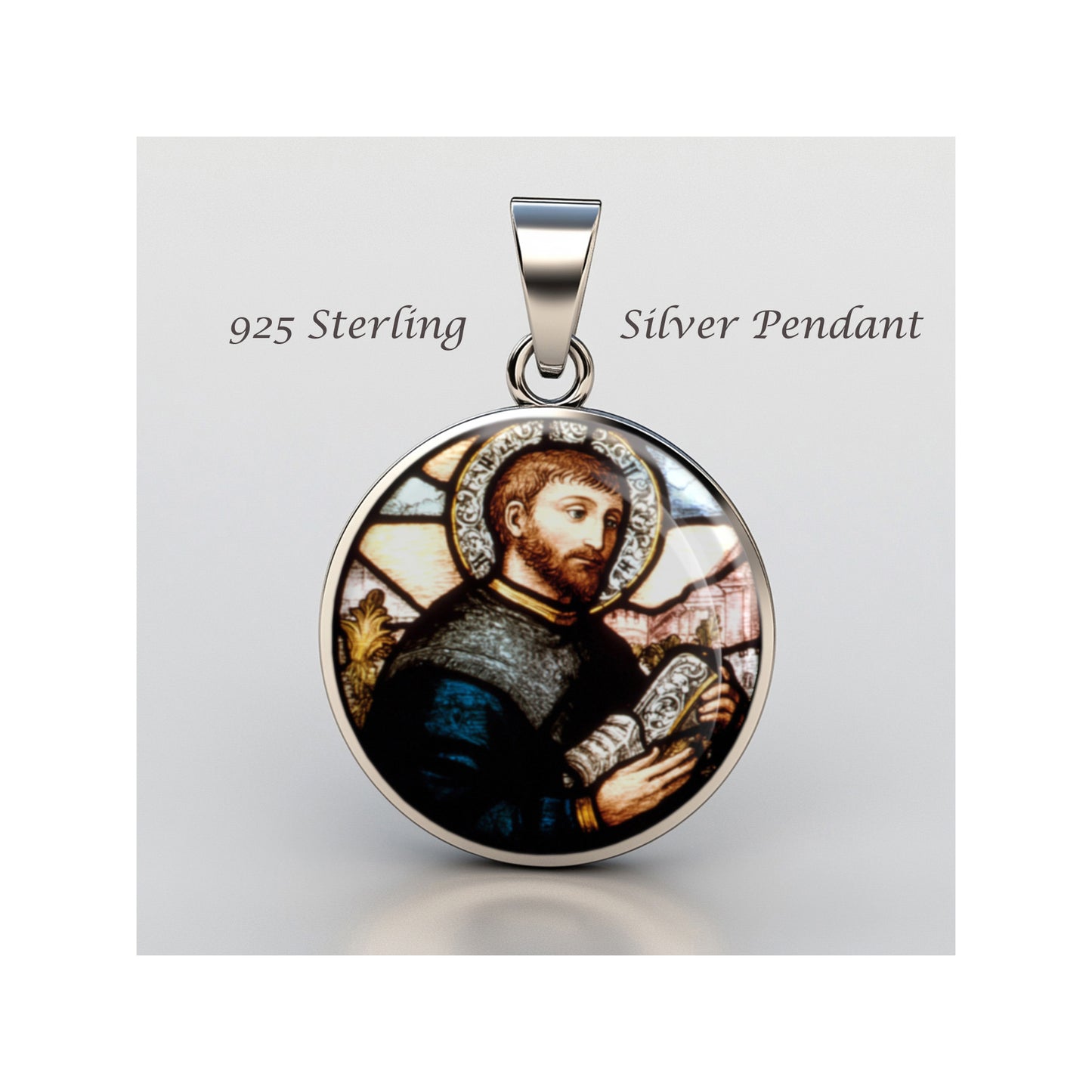 Saint Peter Claver Catholic sterling silver 925 Christian Medal Patron Pendant image 0