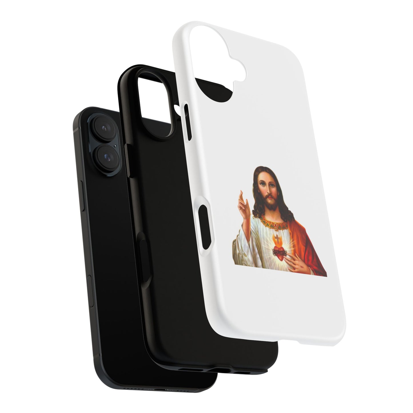 Artistic Phone Case Featuring Jesus, Tough Phone Case, Christian Gift, Religious Phone Cover, Inspirational Phone Accessory, Unique Jesus