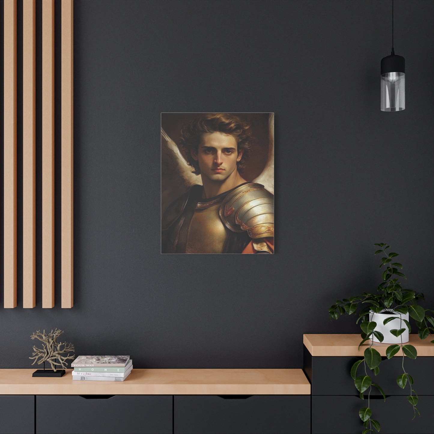 Michael the Archangel Catholic Canvas Wall Art, Christian Decor
