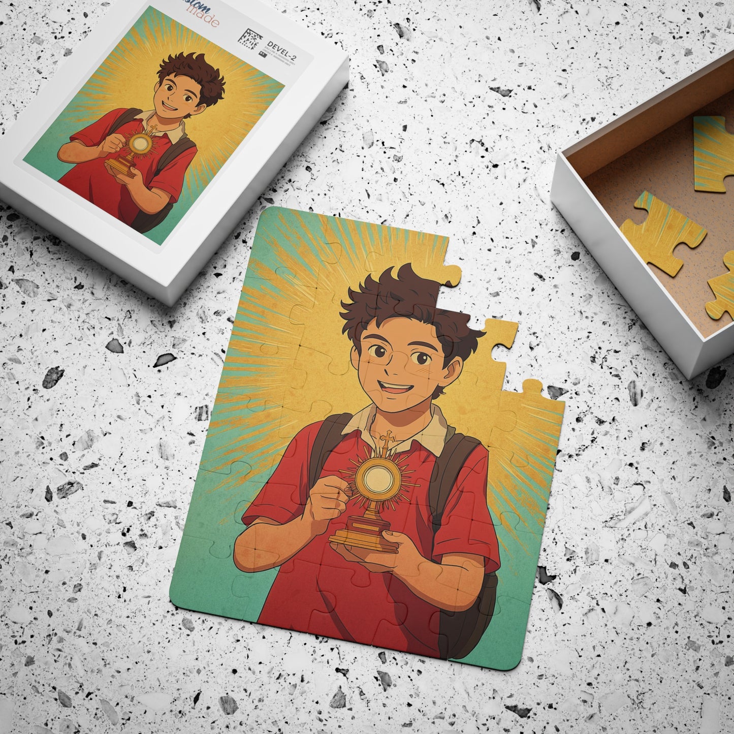 Blessed Carlo Acutis - 30-Piece Kid Puzzle, Inspirational Bible, Catholic teacher gift, Religious Jigsaw, Catholic kid toy