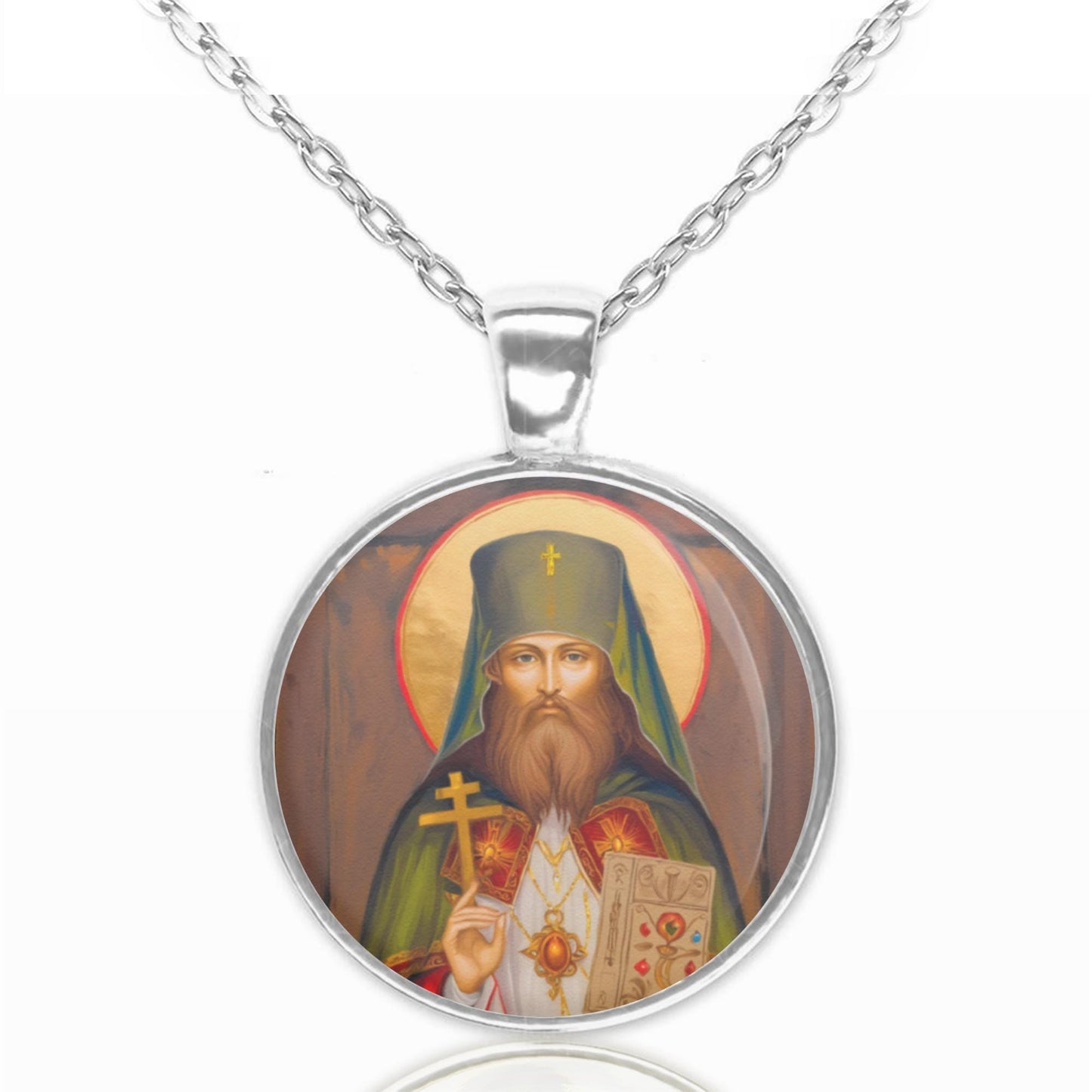 St. Benjamin Necklace Medal Round Pendant Christian Religious Jewelry