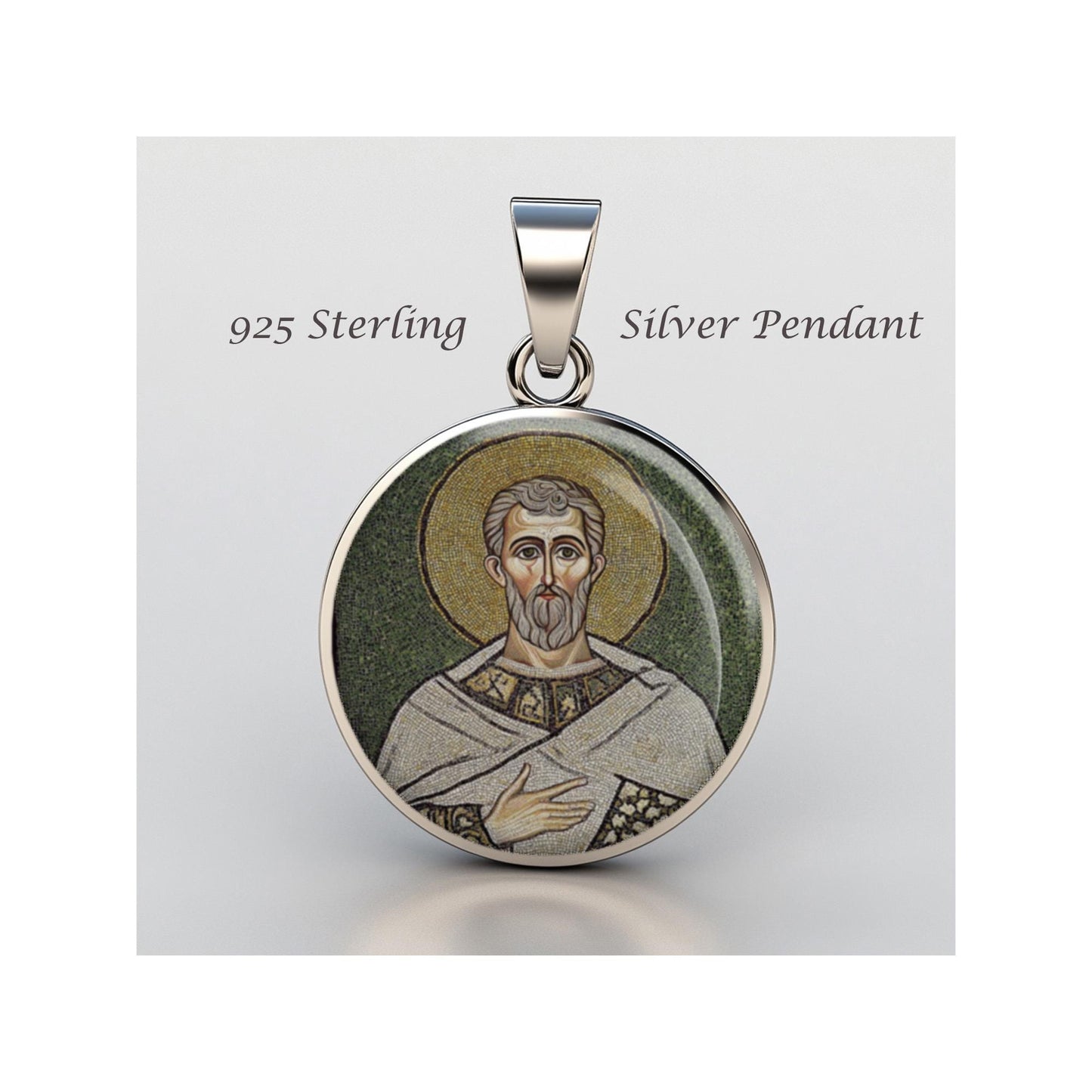 Saint Apollinaris Of Ravenna Religious Devotional sterling silver 925 Christian Medal Patron