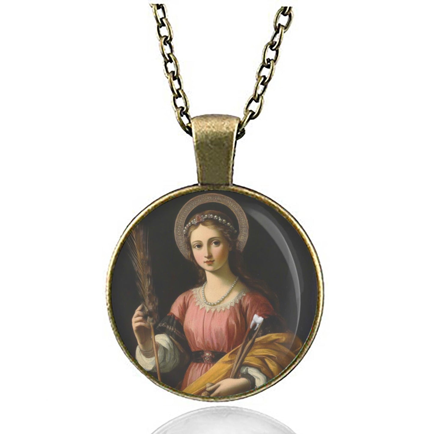 St Apollonia Patron Saint of Dentistry Catholic Necklace Medal Pendant