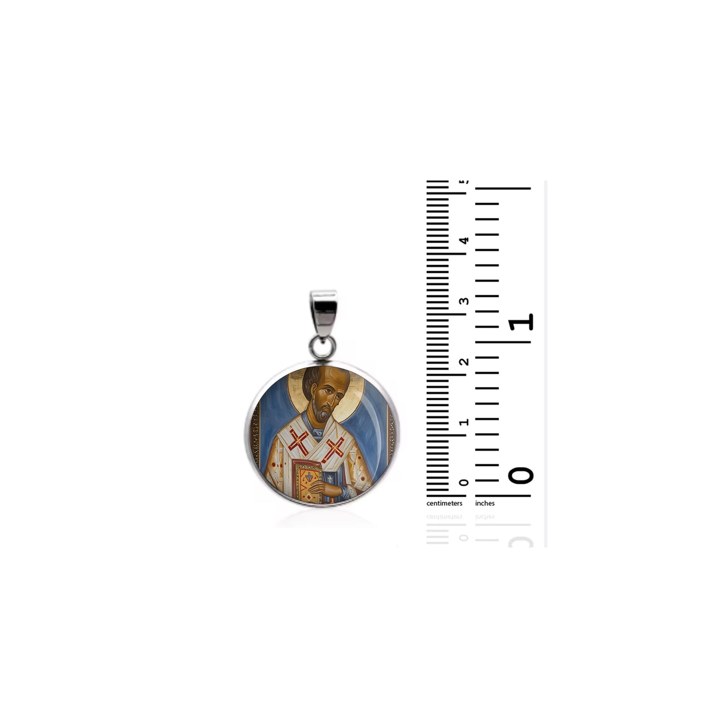 Saint John Chrysostom Catholic sterling silver 925 Christian Medal Patron image 1