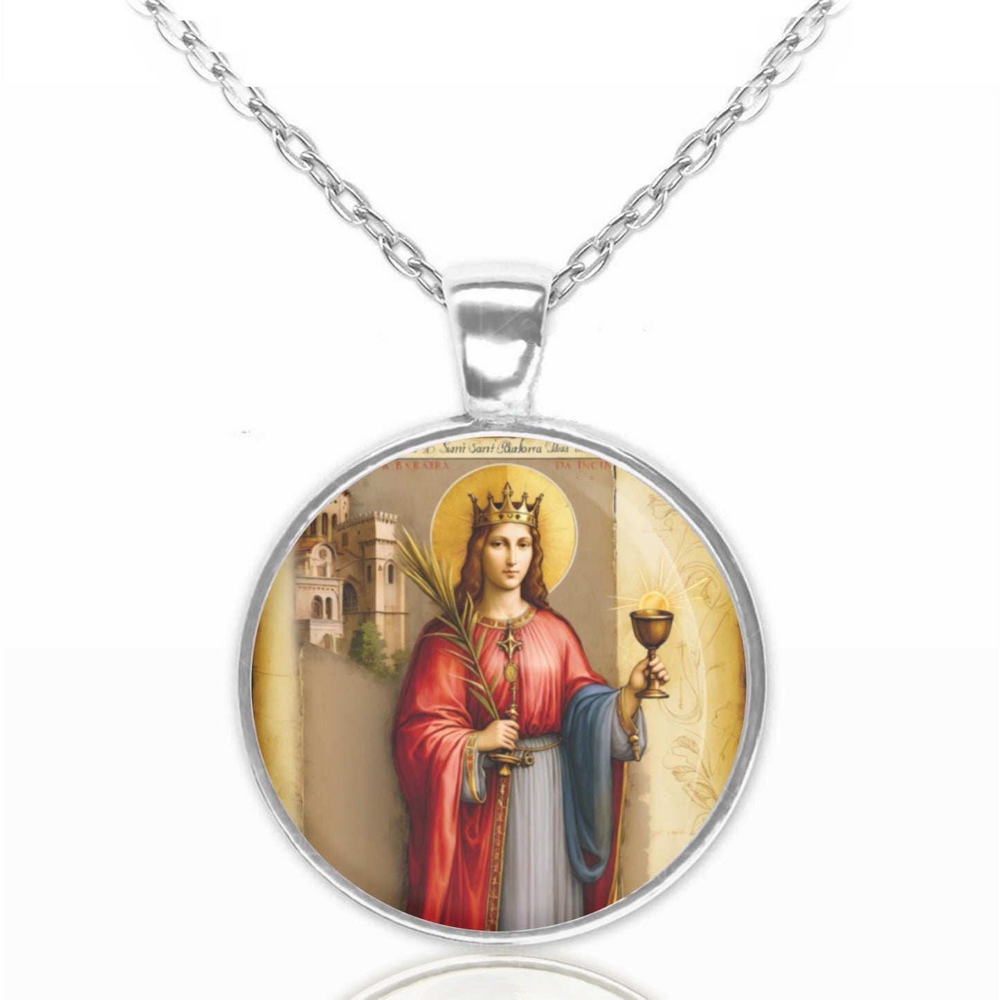 St Barbara Catholic Necklace Pendant Patron Saint