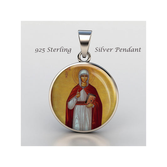 Saint Thekla Religious Christian sterling silver 925 Christian Medal Patron Pendant