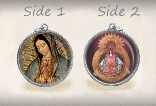 Our Lady of Guadalupe Our Lady of Suyapa Christian Catholic Medal. Religious Virgin Mary Pendant.