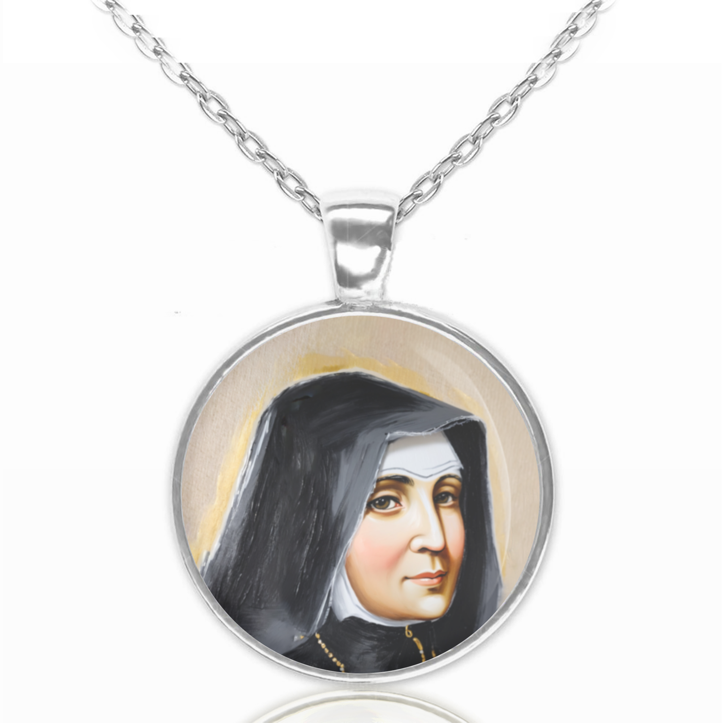 St. Vincentia Maria Lopez Necklace Catholic Saint Pendant Medal image 0