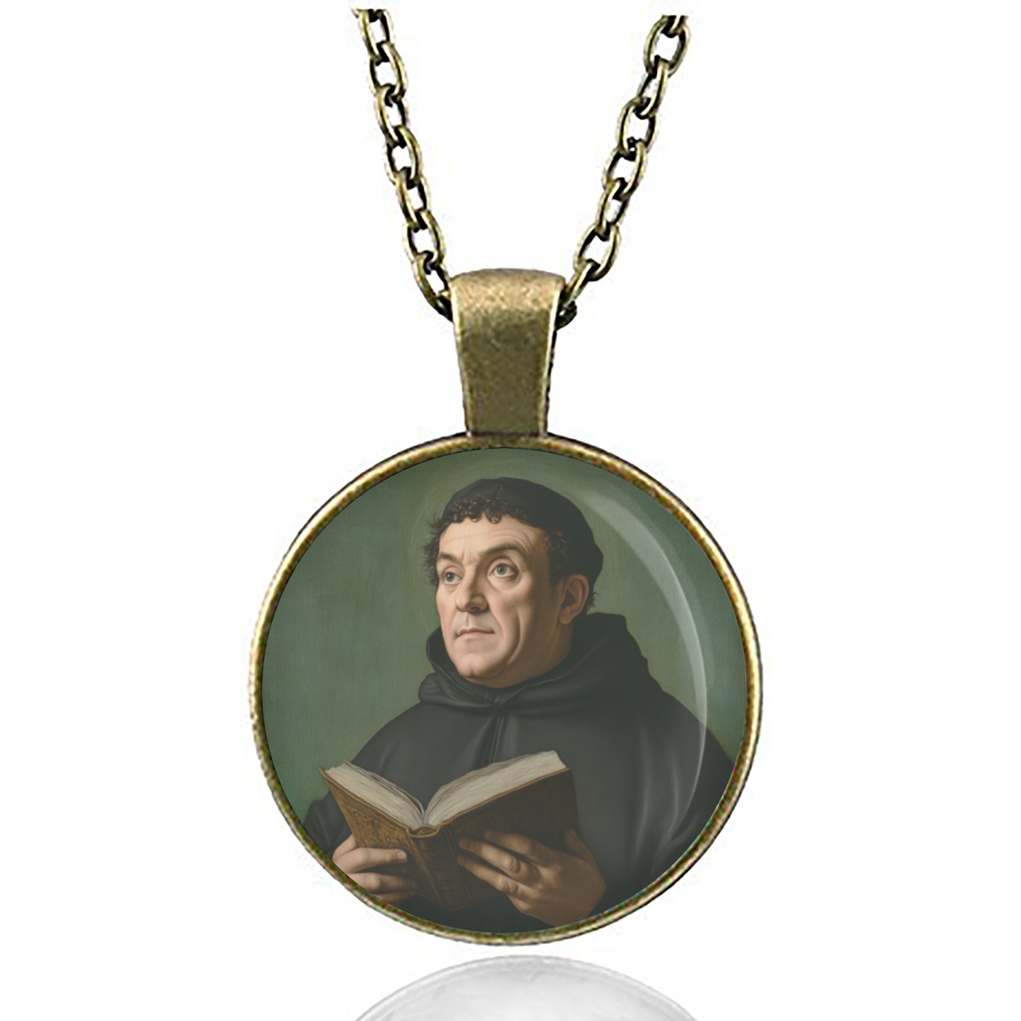 St. Thomas Aquinas Necklace Catholic Saint Pendant Medal image 4