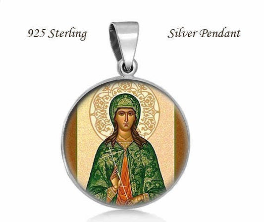 St. Julia of Carthage 925 Sterling Silver Religious Christian Pendant